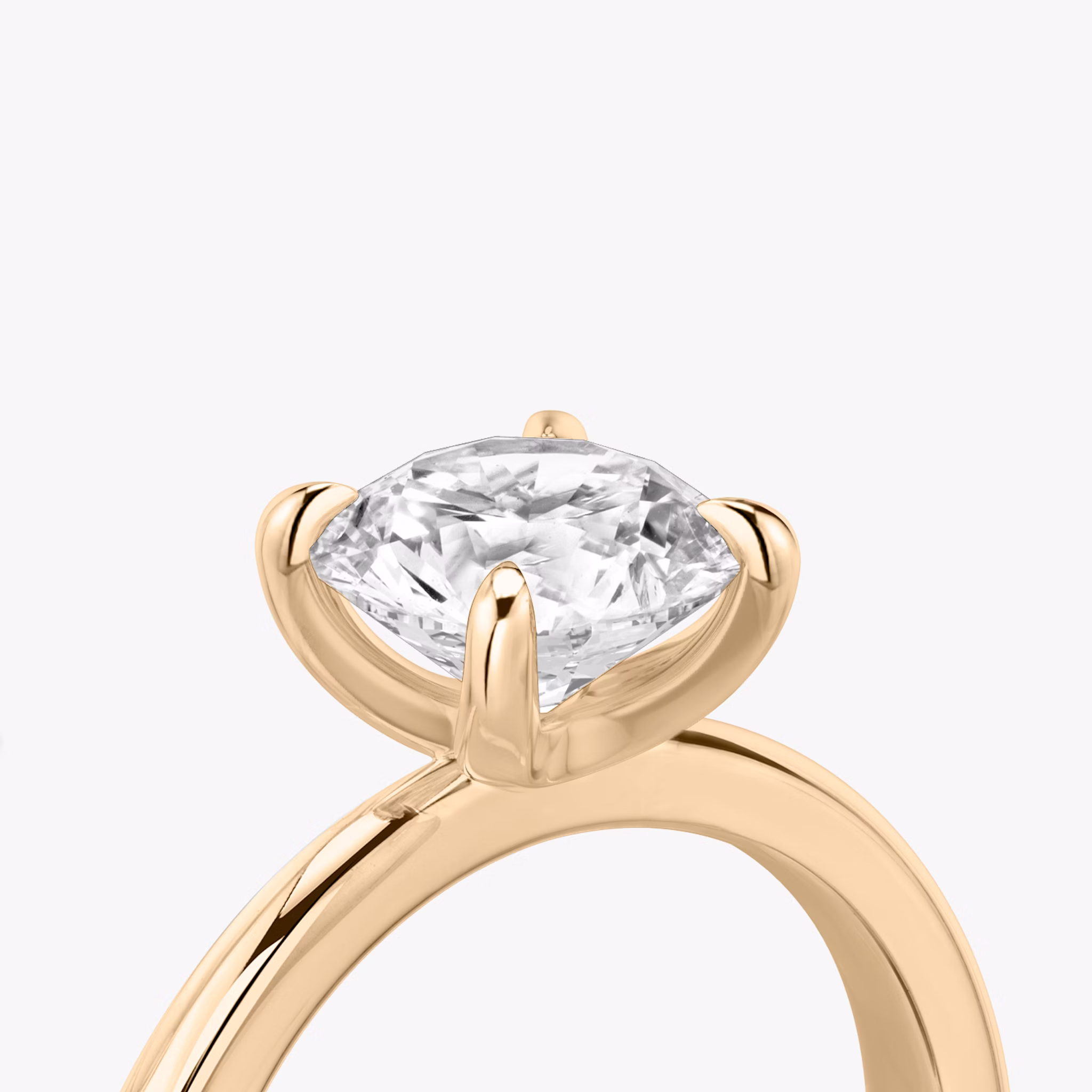 The Tapered Classic | Round Brilliant | 14k | Rose Gold | bandAccent: Plain | caratWeight: 1.0ct | diamondOrientation: vertical