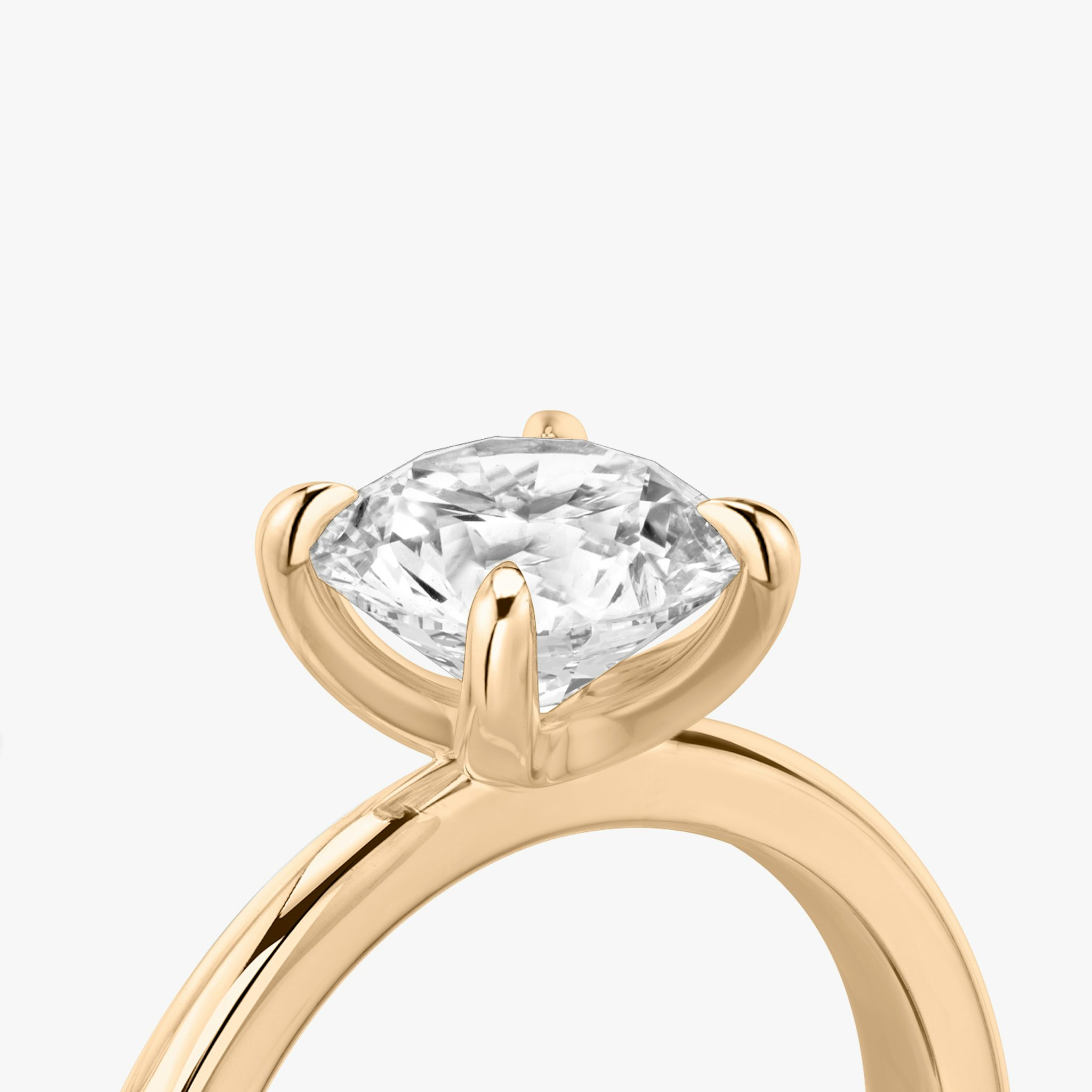 The Tapered Classic | Round Brilliant | 14k | Rose Gold | bandAccent: Plain | caratWeight: 1.0ct | diamondOrientation: vertical