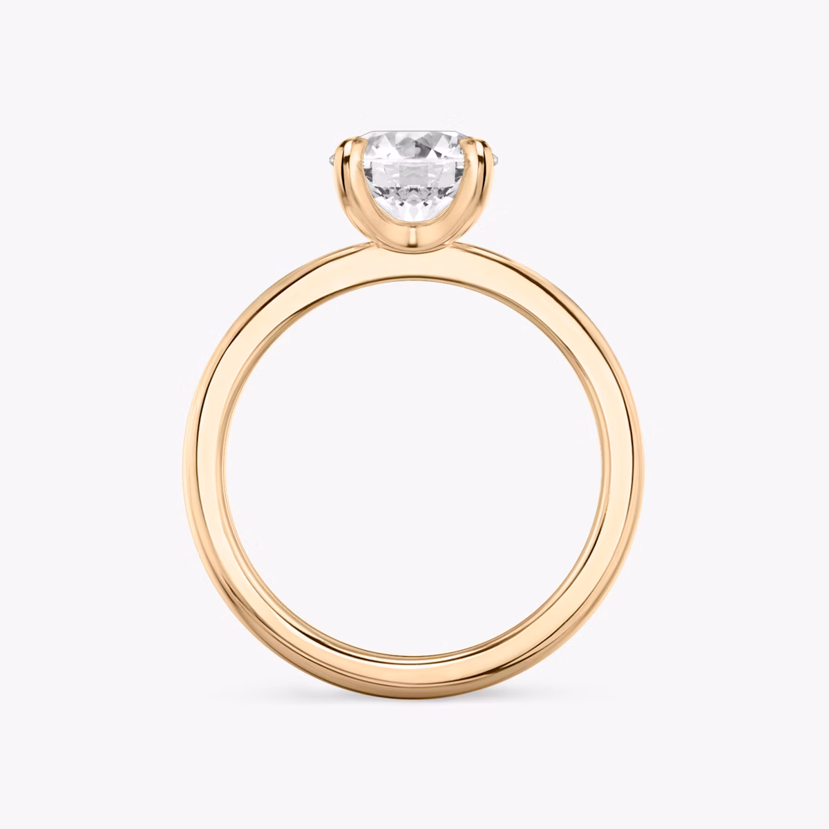 The Tapered Classic | Round Brilliant | 14k | Rose Gold | bandAccent: Plain | caratWeight: other | diamondOrientation: vertical