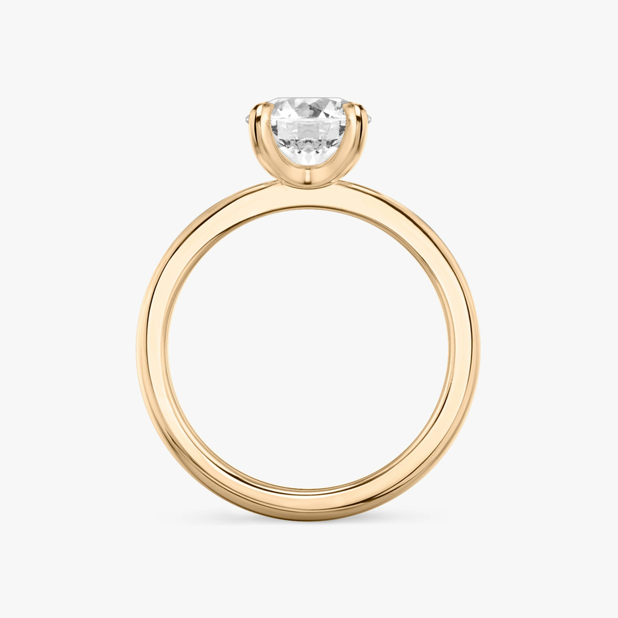The Tapered Classic | Round Brilliant | 14k | Rose Gold | bandAccent: Plain | caratWeight: 1.0ct | diamondOrientation: vertical