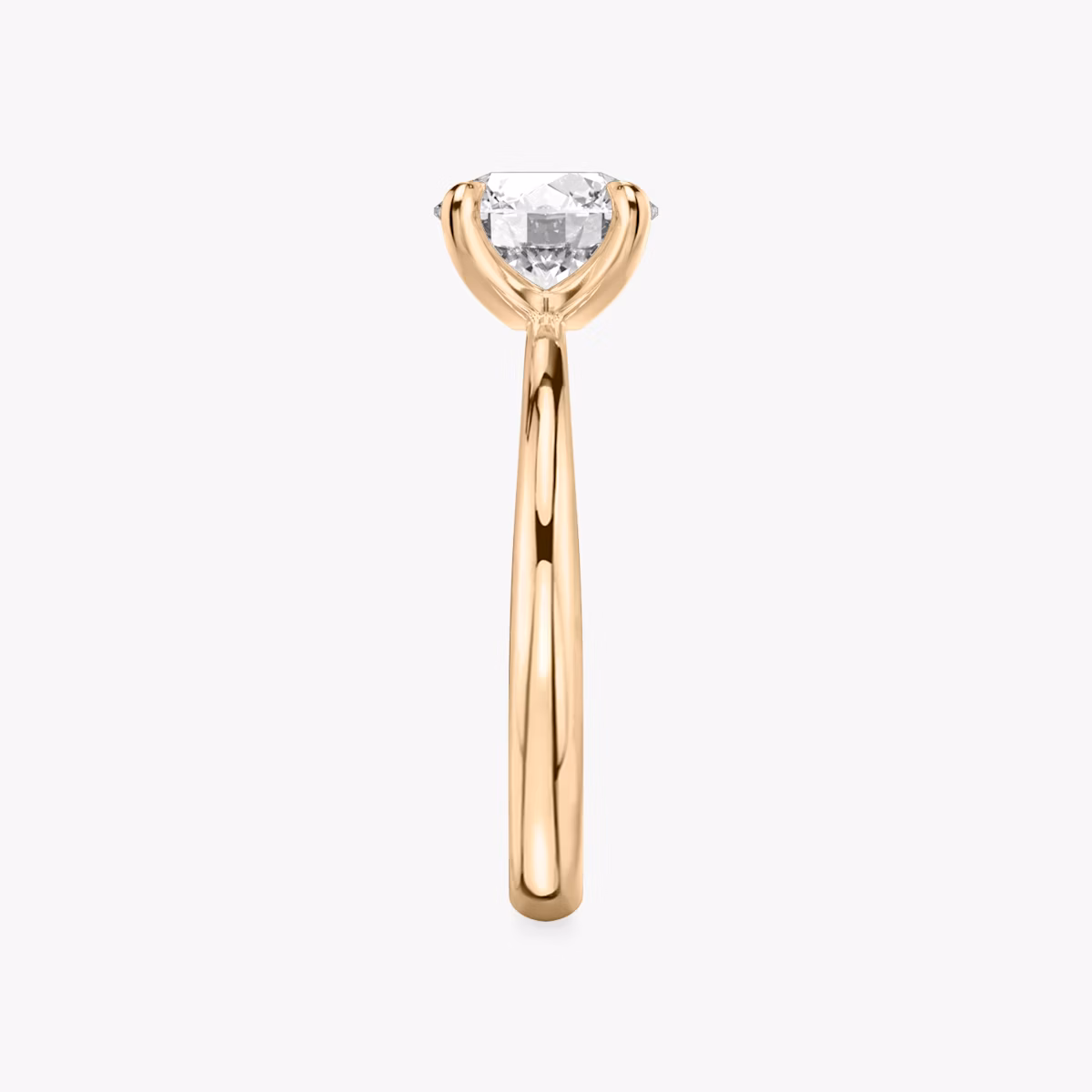 The Tapered Classic | Round Brilliant | 14k | Rose Gold | bandAccent: Plain | caratWeight: other | diamondOrientation: vertical