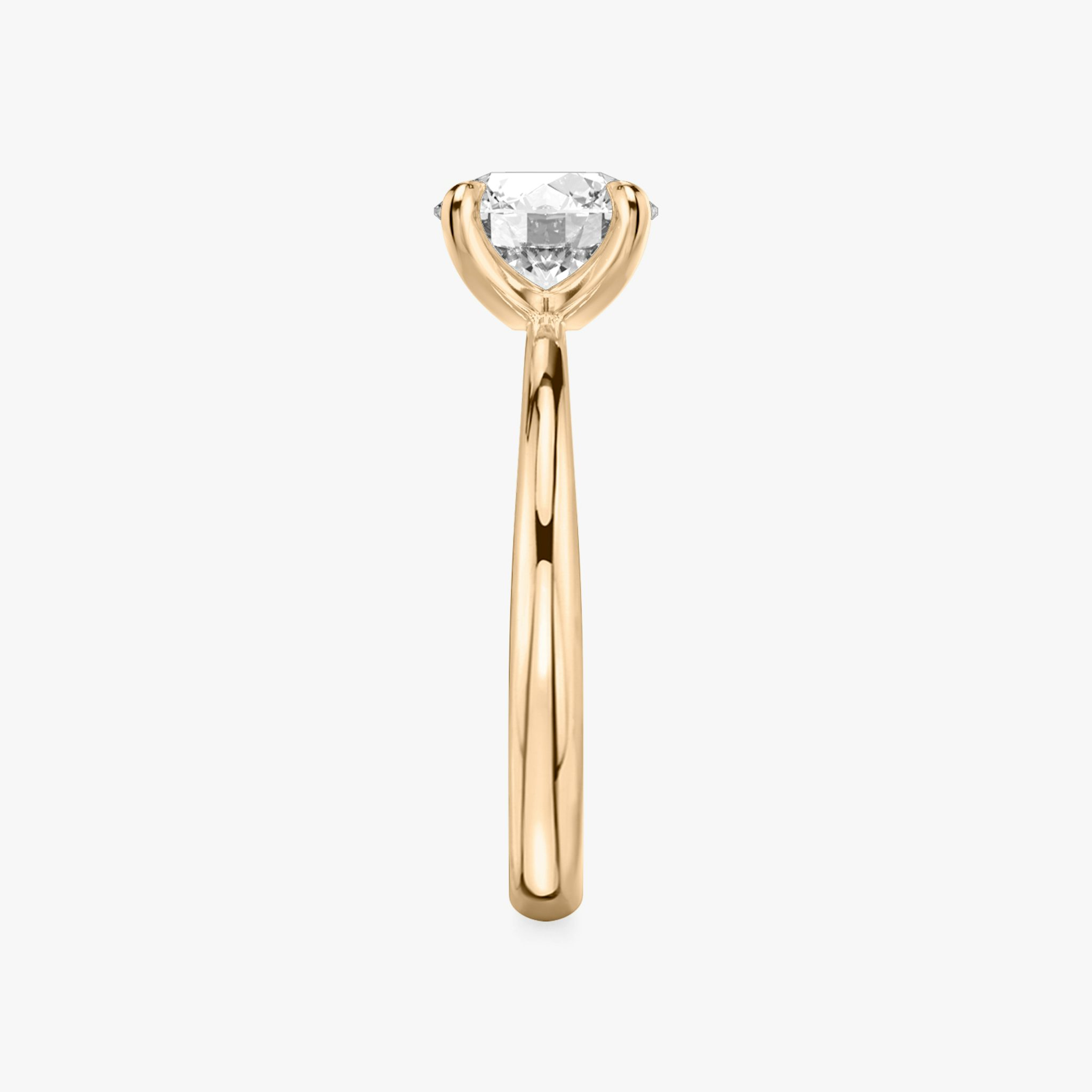 The Tapered Classic | Round Brilliant | 14k | Rose Gold | bandAccent: Plain | caratWeight: 1.0ct | diamondOrientation: vertical