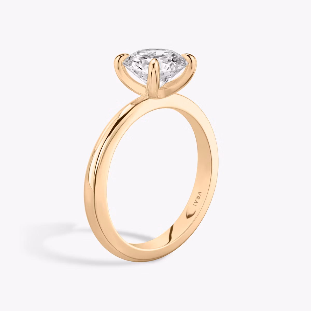 The Tapered Classic | Round Brilliant | 14k | Rose Gold | bandAccent: Plain | caratWeight: other | diamondOrientation: vertical
