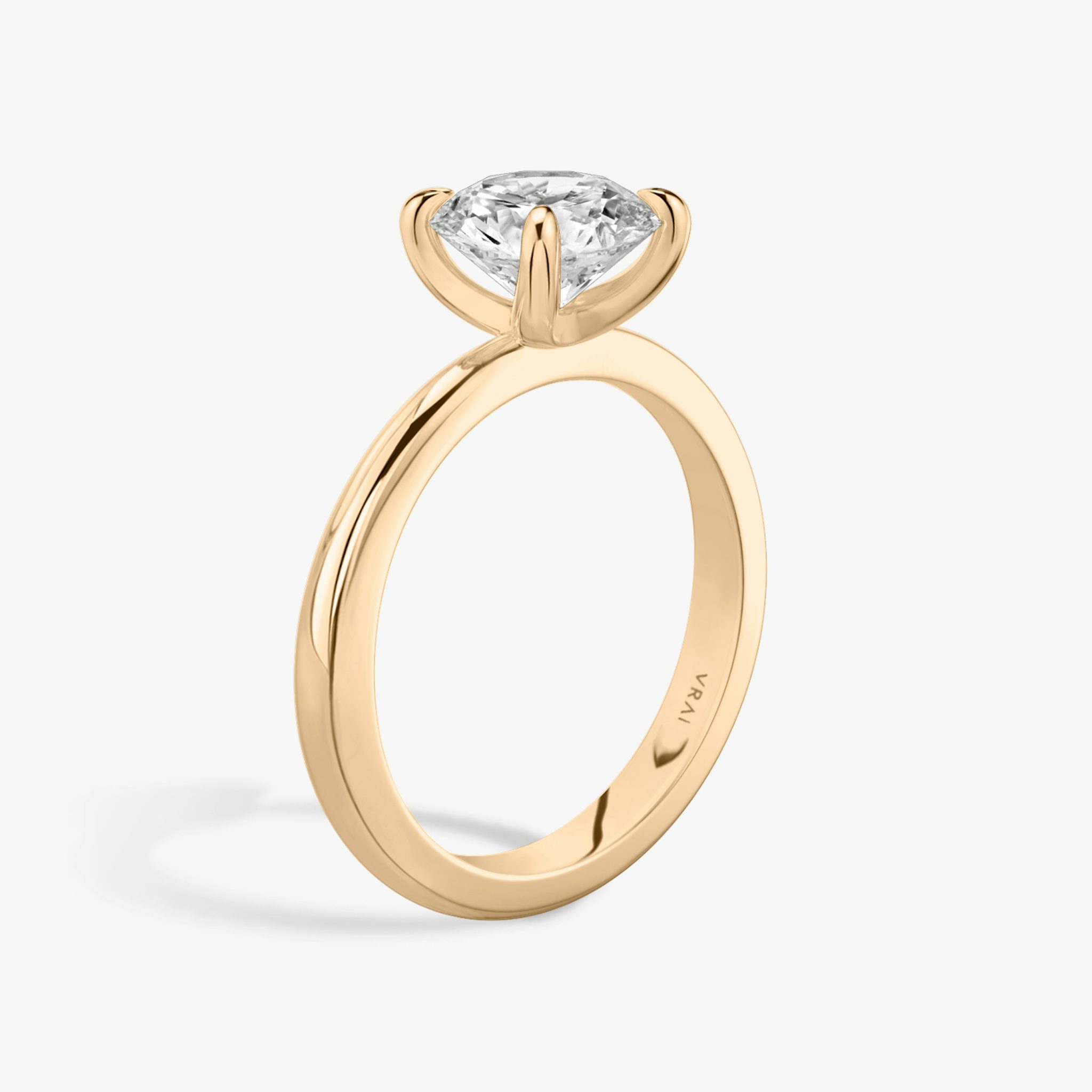 The Tapered Classic | Round Brilliant | 14k | Rose Gold | bandAccent: Plain | caratWeight: 1.0ct | diamondOrientation: vertical