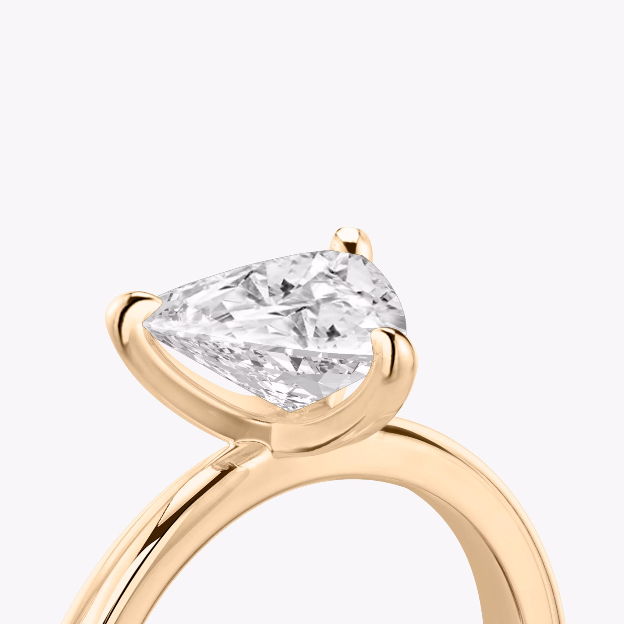 The Tapered Classic | Trillion | 14k | Rose Gold | bandAccent: Plain | diamondOrientation: vertical | caratWeight: other