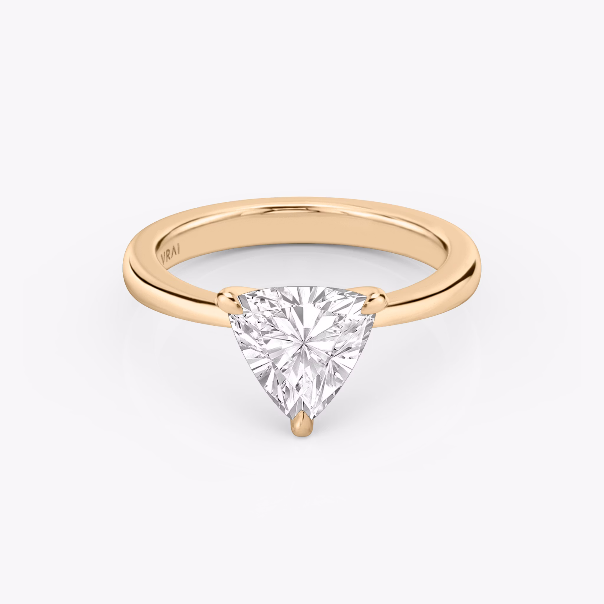 The Tapered Classic | Trillion | 14k | Rose Gold | bandAccent: Plain | diamondOrientation: vertical | caratWeight: other