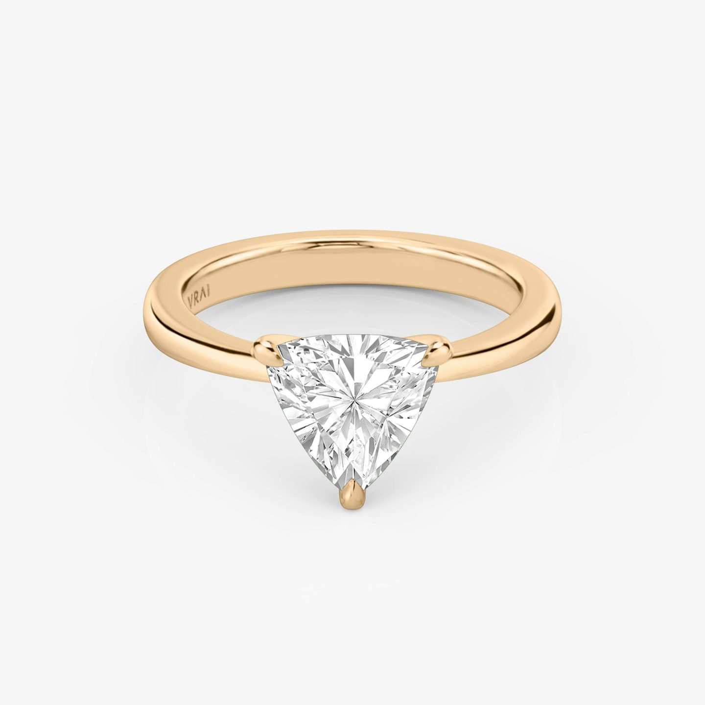 The Tapered Classic | Trillion | 14k | Rose Gold | bandAccent: Plain | diamondOrientation: vertical | caratWeight: other