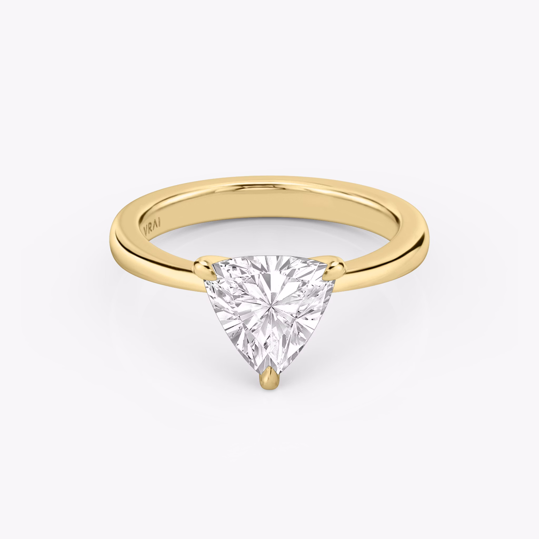 The Tapered Classic | Trillion | 18k | Yellow Gold | bandAccent: Plain | diamondOrientation: vertical | caratWeight: other