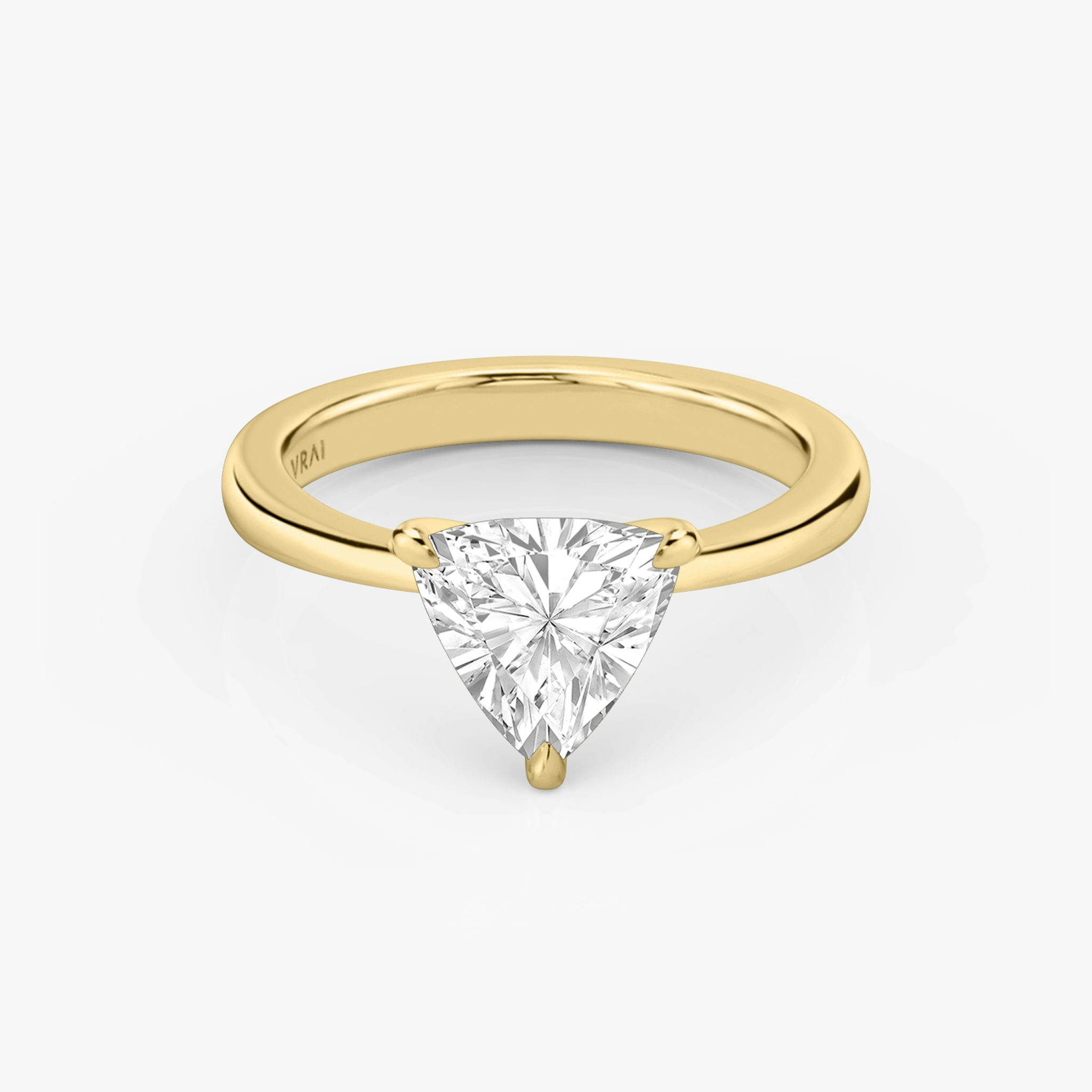 The Tapered Classic | Trillion | 18k | Yellow Gold | bandAccent: Plain | diamondOrientation: vertical | caratWeight: other