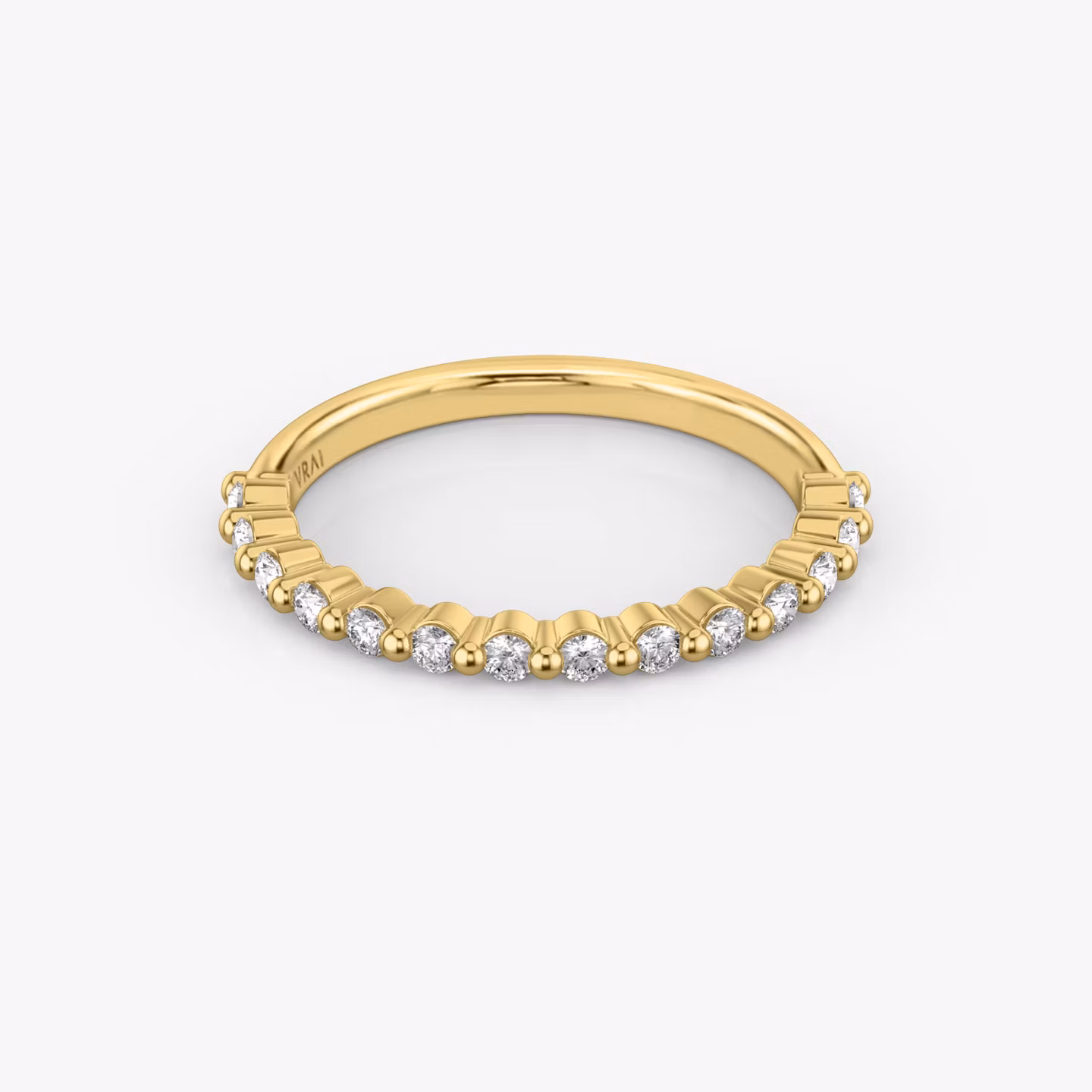 The Single Shared Prong Band | Yellow Gold