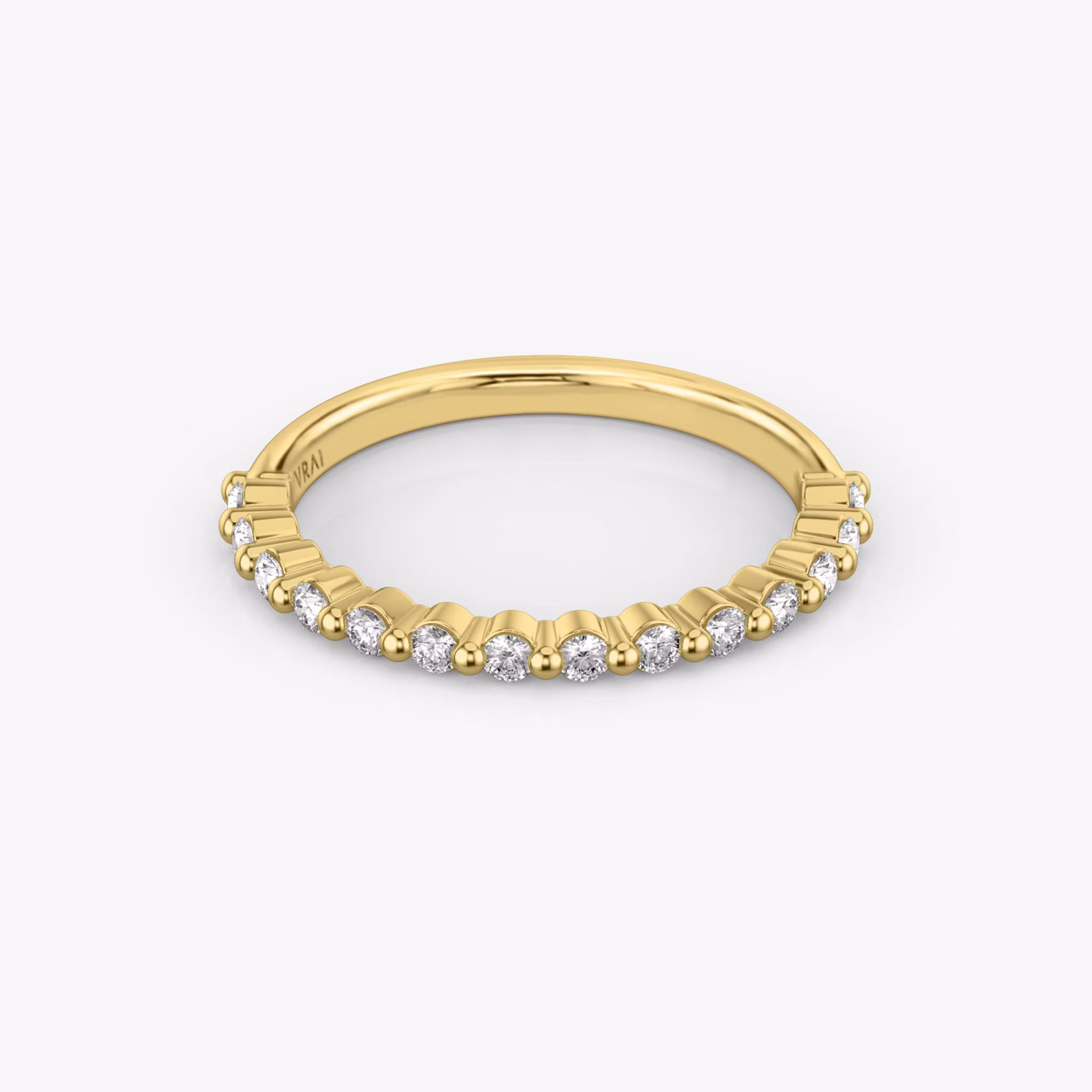 The Single Shared Prong Band | Yellow Gold