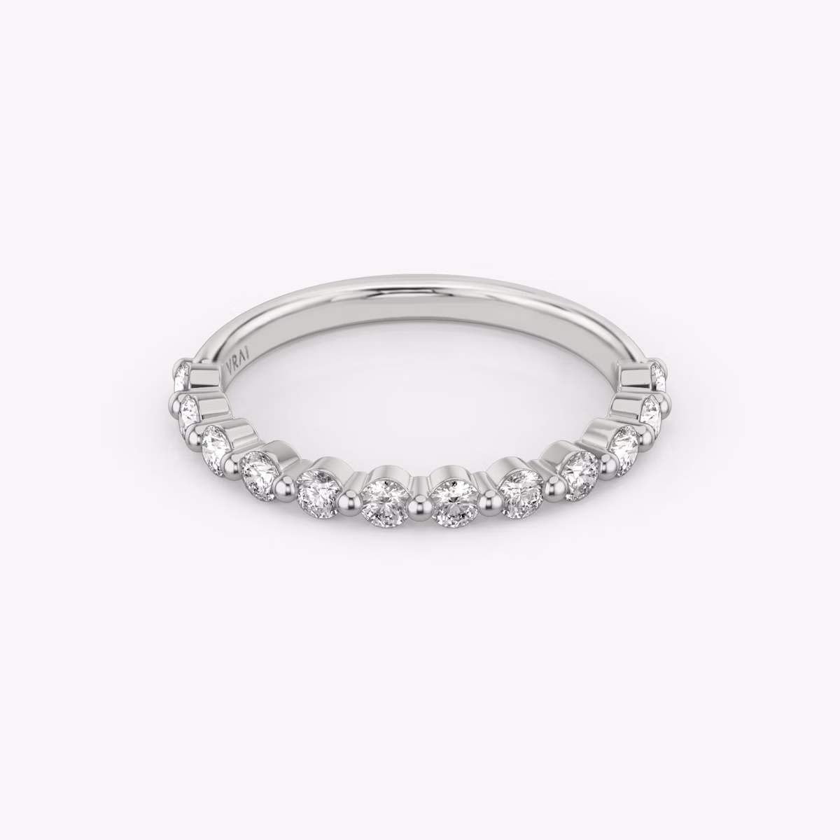 The Single Shared Prong Band | 18k | White Gold | bandVersion: large