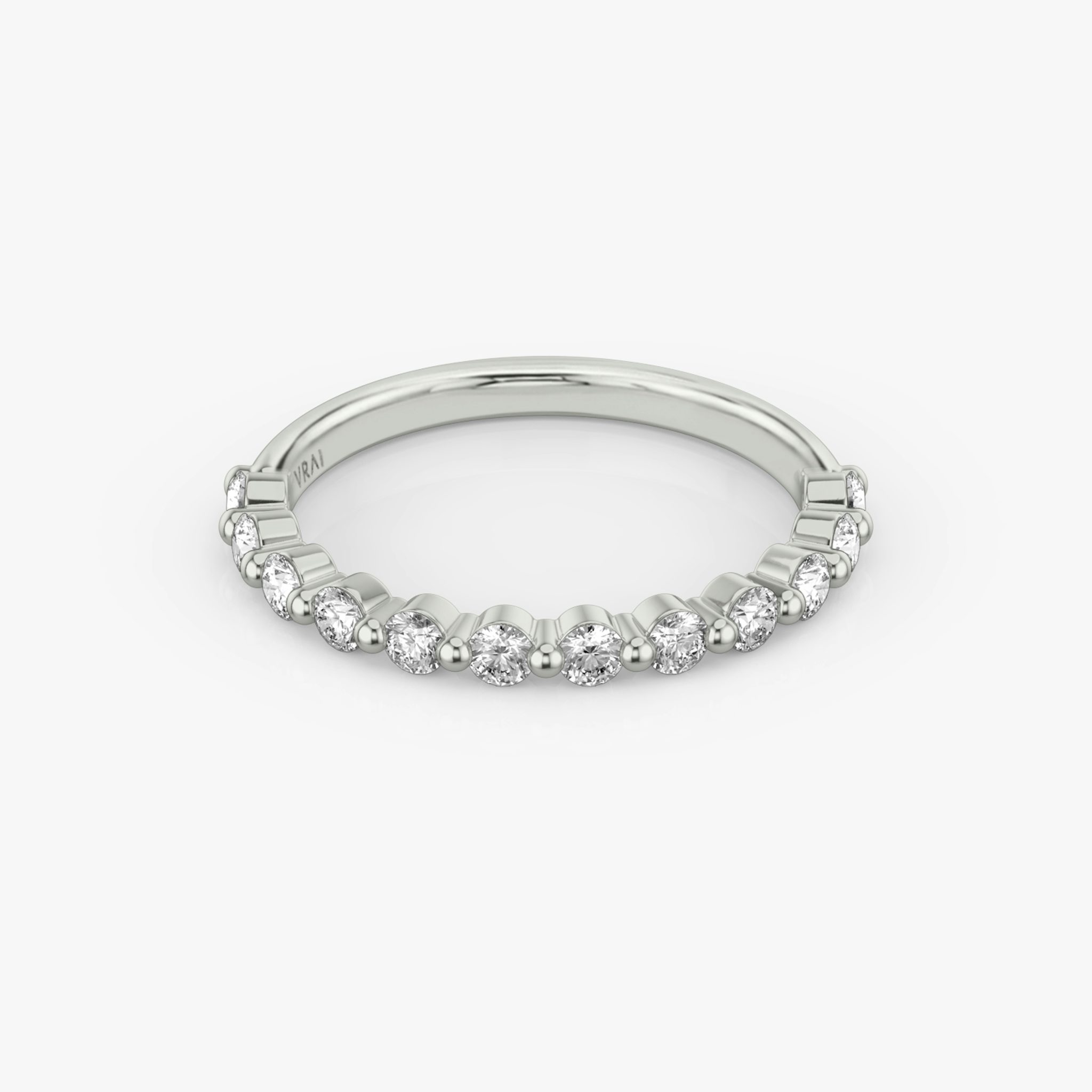 The Single Shared Prong Band | 18k | White Gold | bandVersion: large