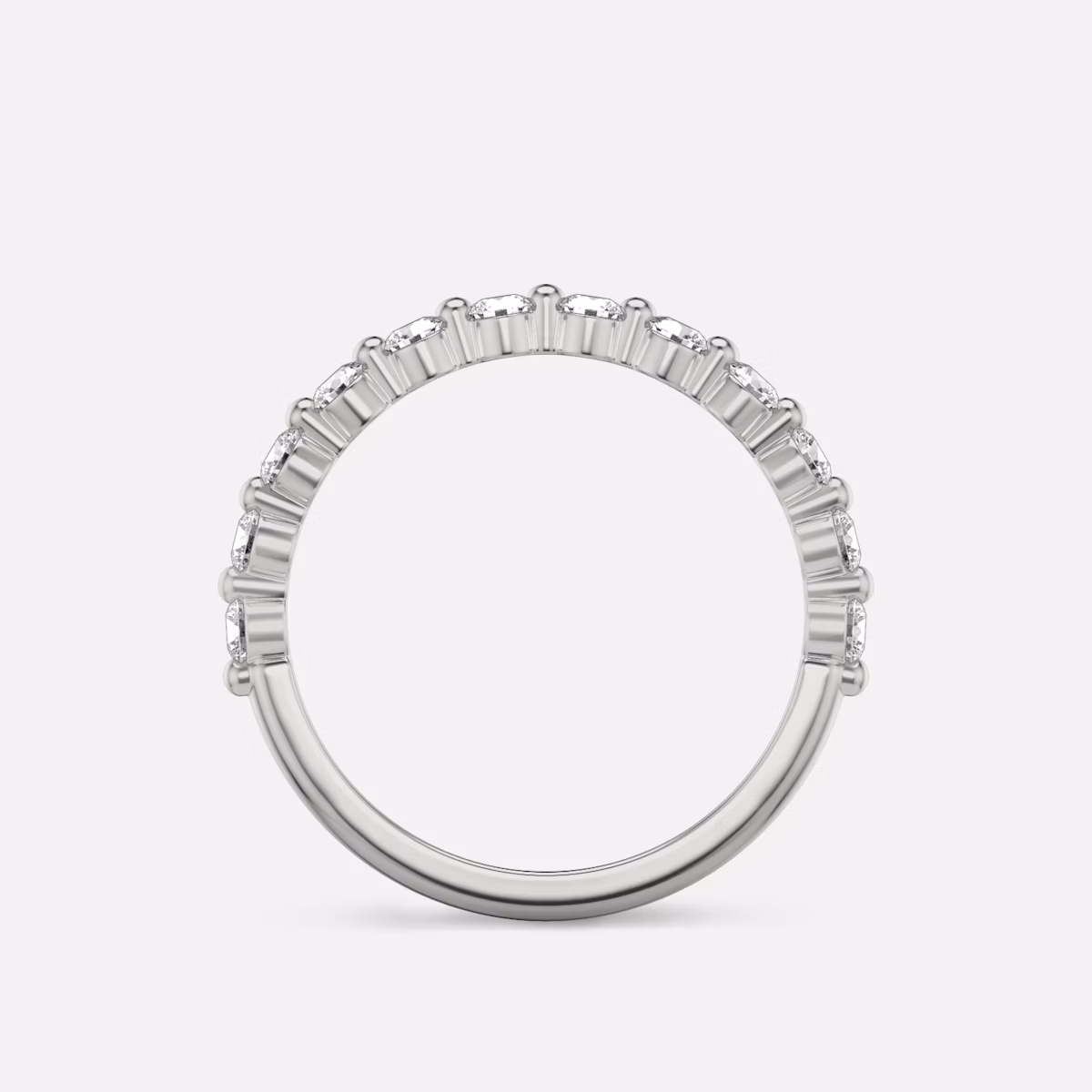 The Single Shared Prong Band | 18k | White Gold | bandVersion: large