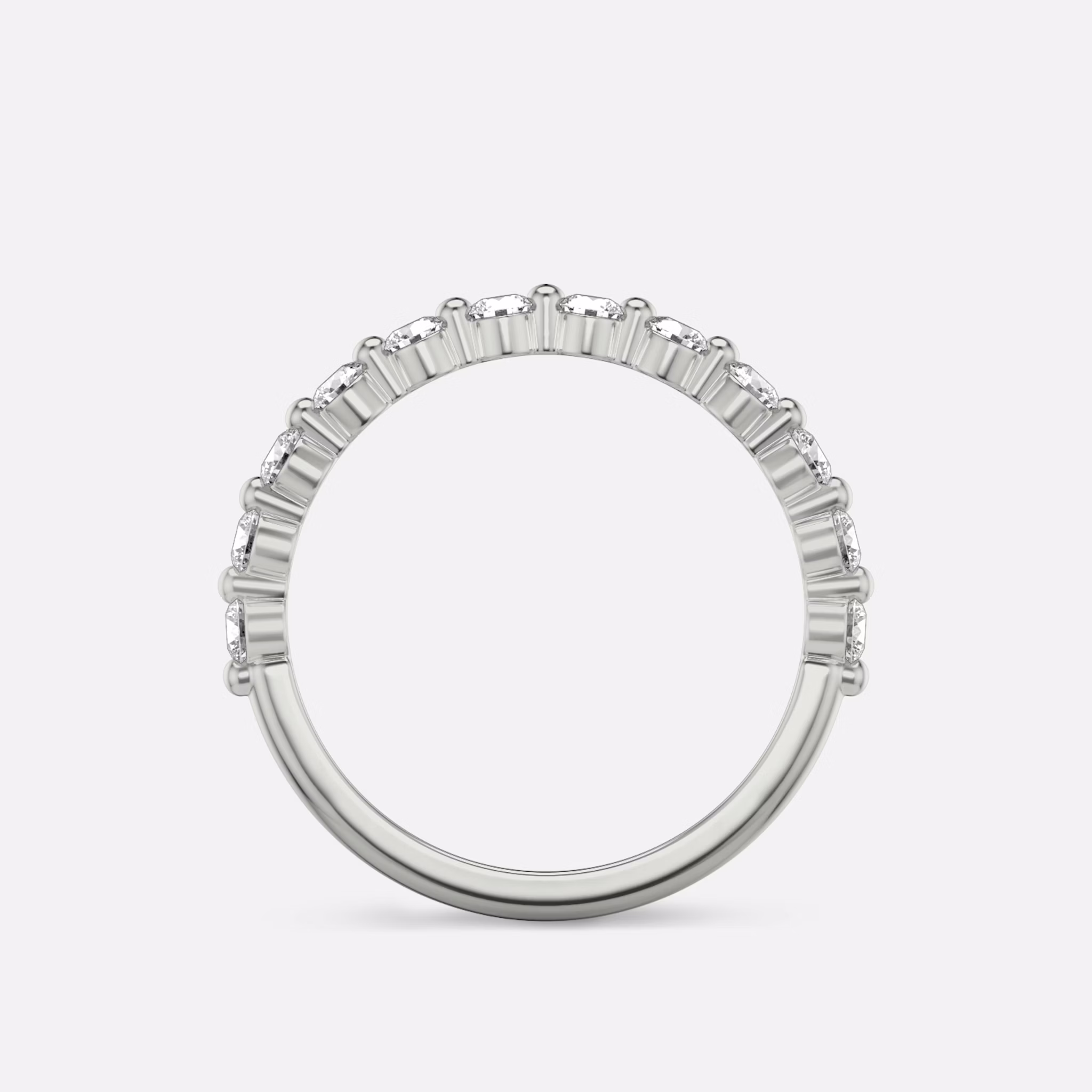 The Single Shared Prong Band | 18k | White Gold | bandVersion: large