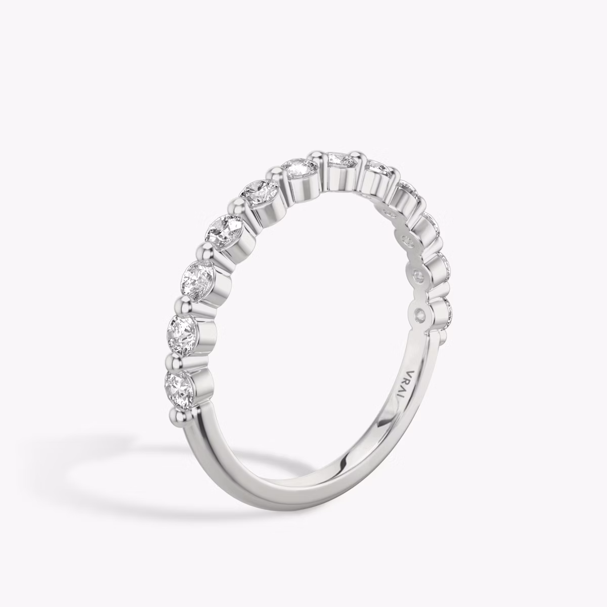 The Single Shared Prong Band | 18k | White Gold | bandVersion: large