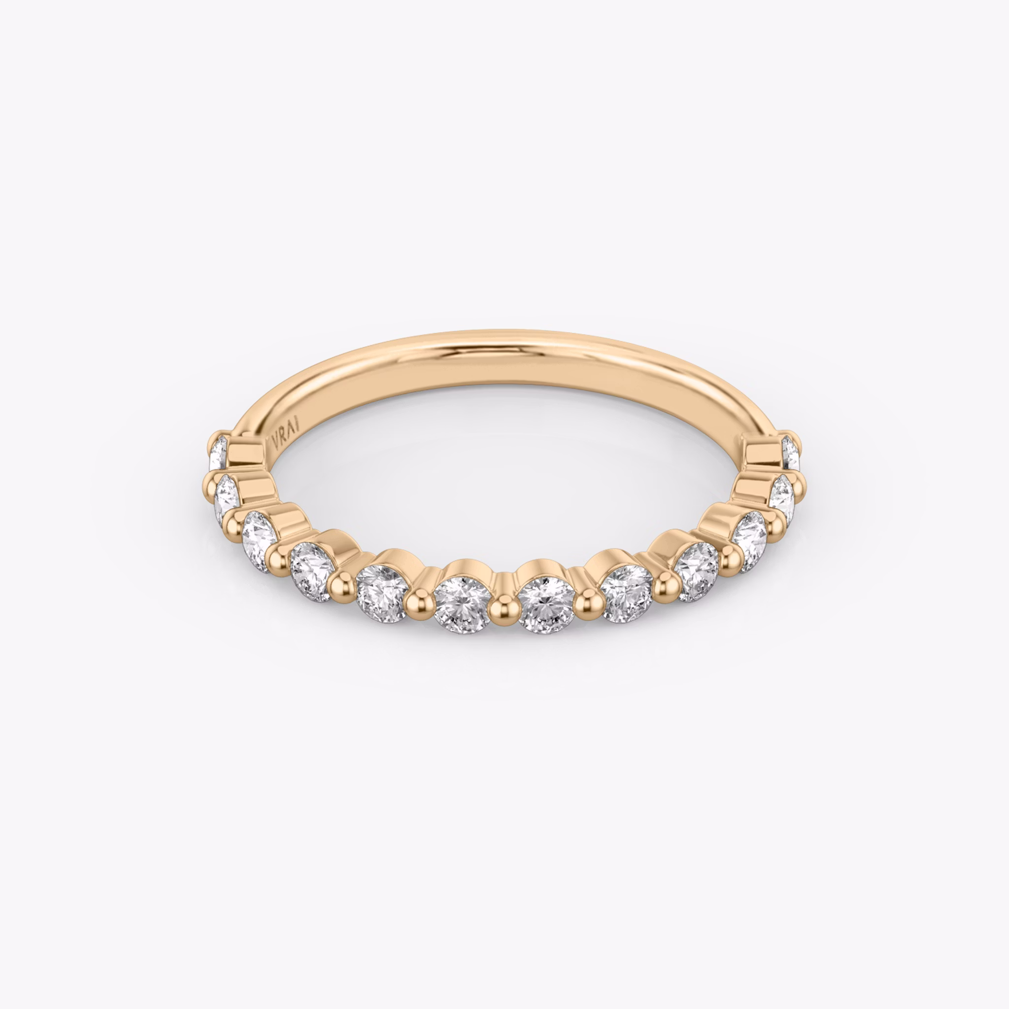 The Single Shared Prong Band | 14k | Rose Gold | bandVersion: large