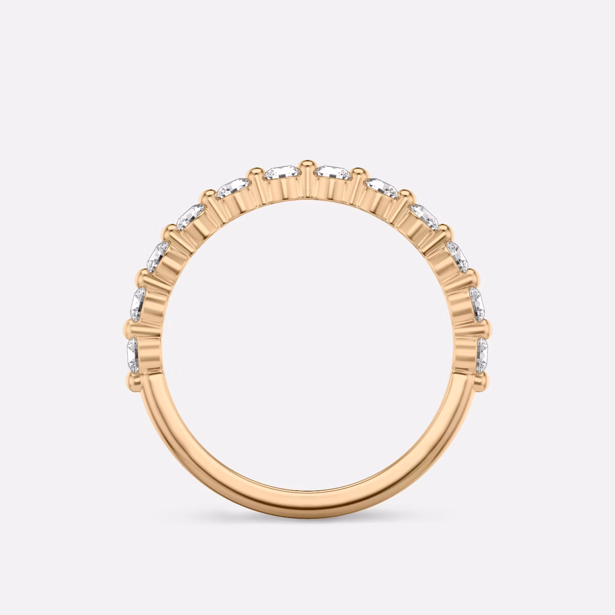 The Single Shared Prong Band | 14k | Rose Gold | bandVersion: large