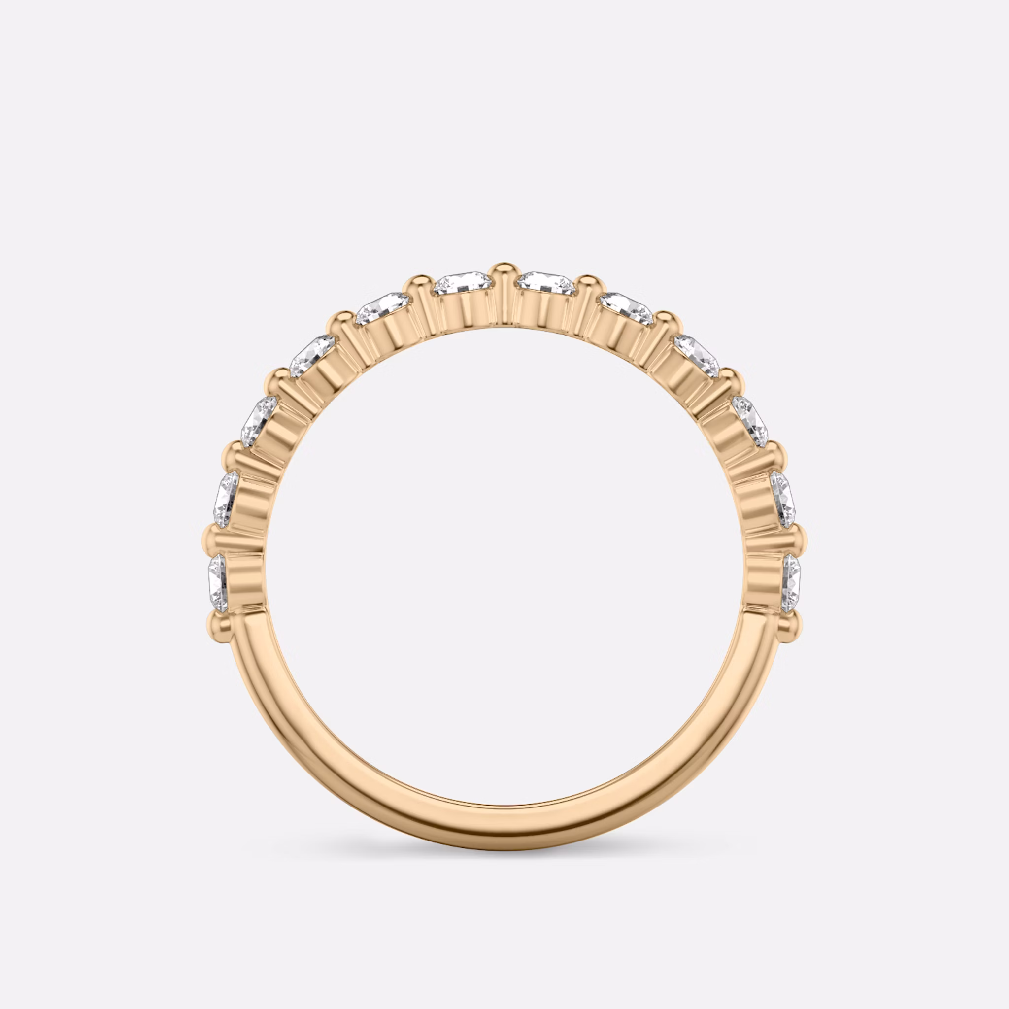 The Single Shared Prong Band | 14k | Rose Gold | bandVersion: large