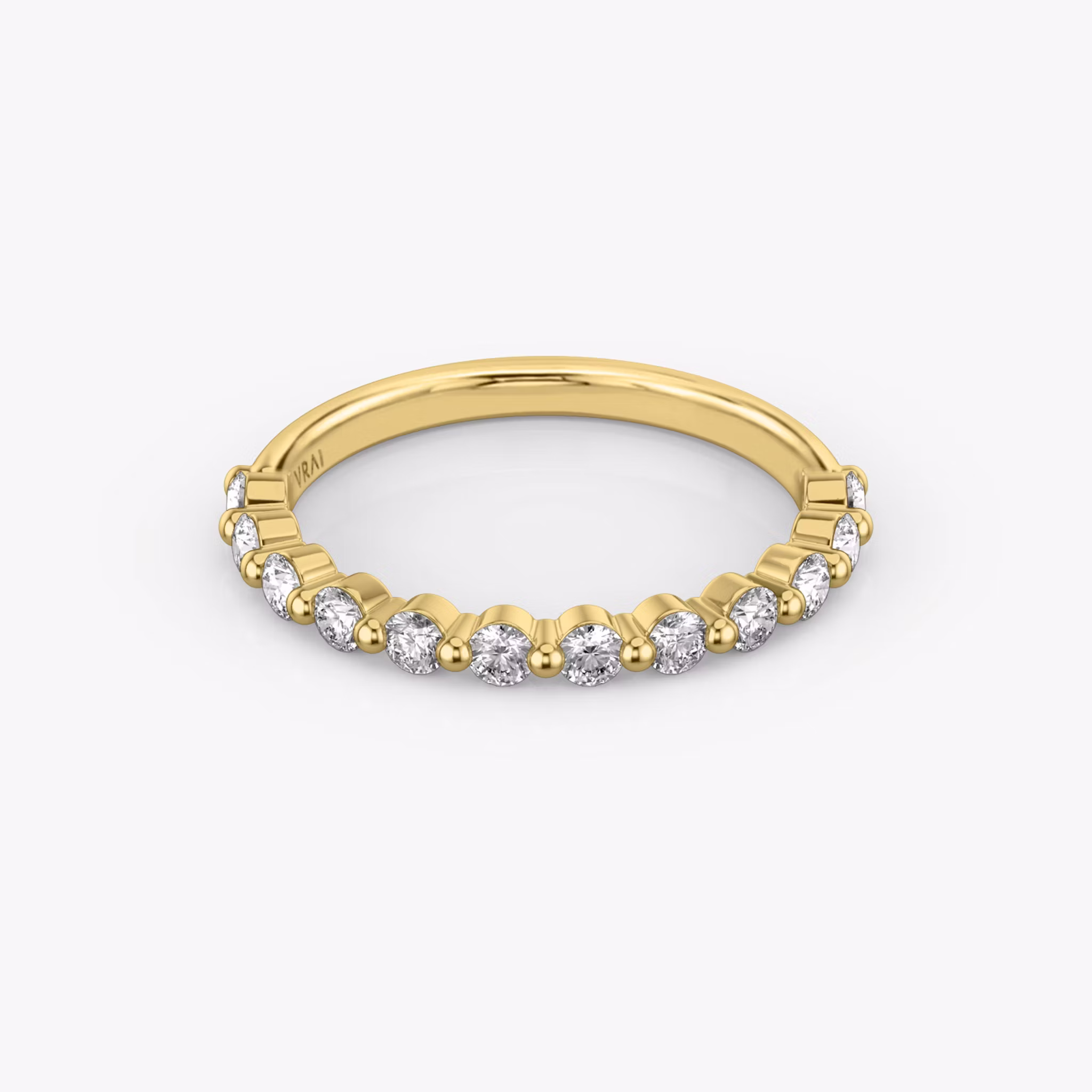 The Single Shared Prong Band | Yellow Gold