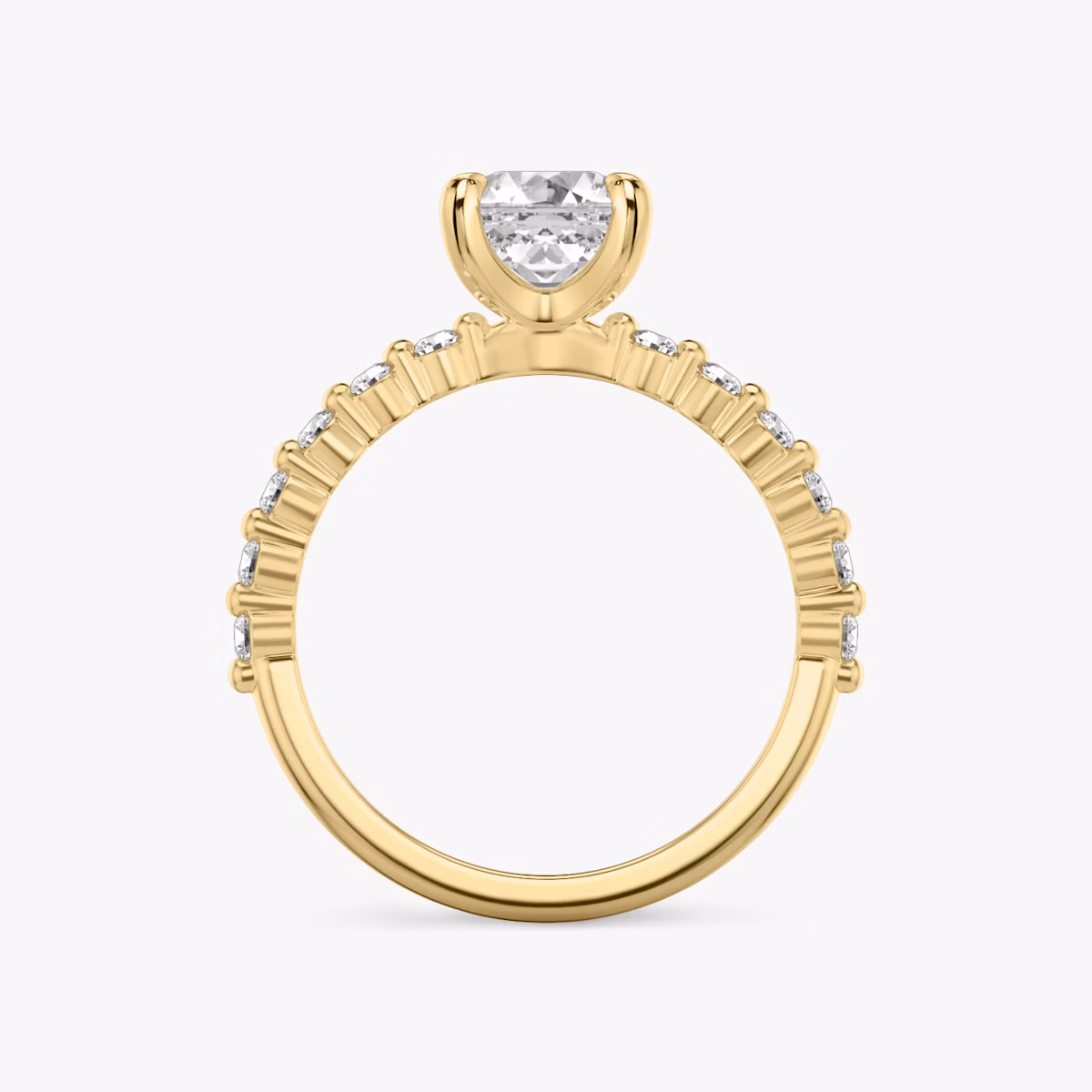 The Single Shared Prong | Asscher | 18k | Yellow Gold | bandAccent: Plain | bandStoneStyle: original | diamondOrientation: vertical | caratWeight: other