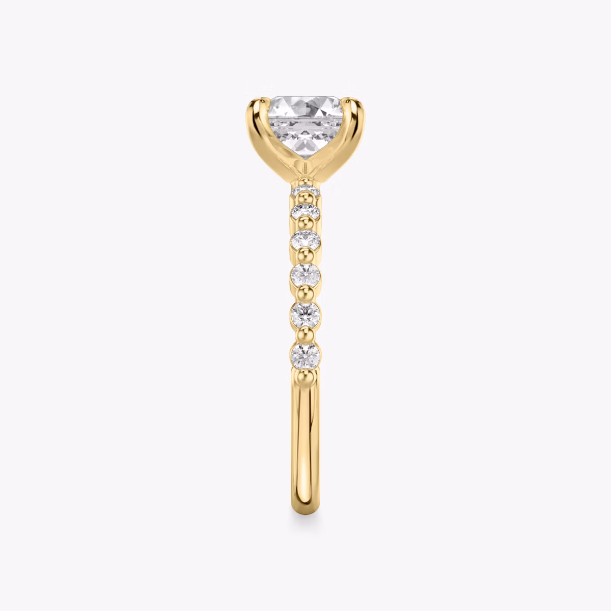 The Single Shared Prong | Asscher | 18k | Yellow Gold | bandAccent: Plain | bandStoneStyle: original | diamondOrientation: vertical | caratWeight: other