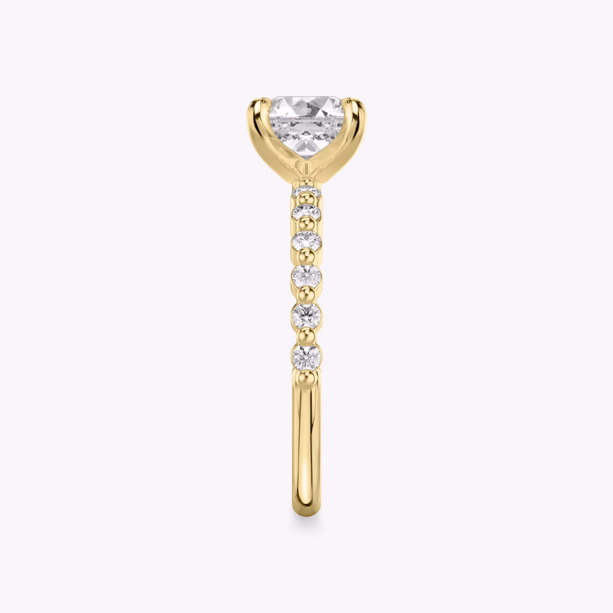 The Single Shared Prong | Asscher | 18k | Yellow Gold | bandAccent: Plain | bandStoneStyle: original | diamondOrientation: vertical | caratWeight: other
