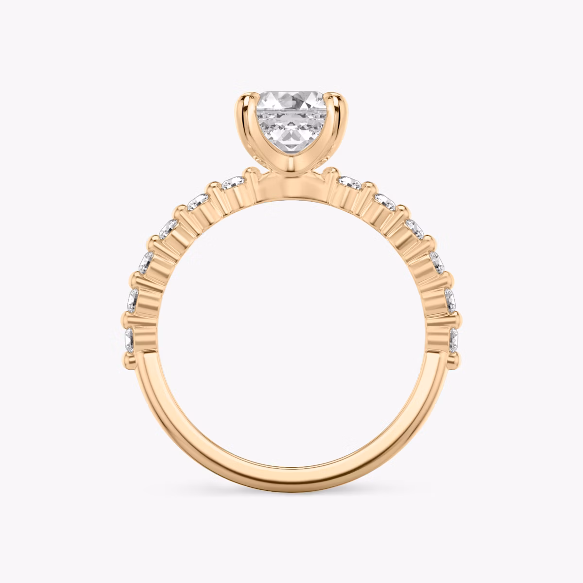 The Single Shared Prong | Asscher | 14k | Rose Gold | bandAccent: Plain | bandStoneStyle: original | diamondOrientation: vertical | caratWeight: other