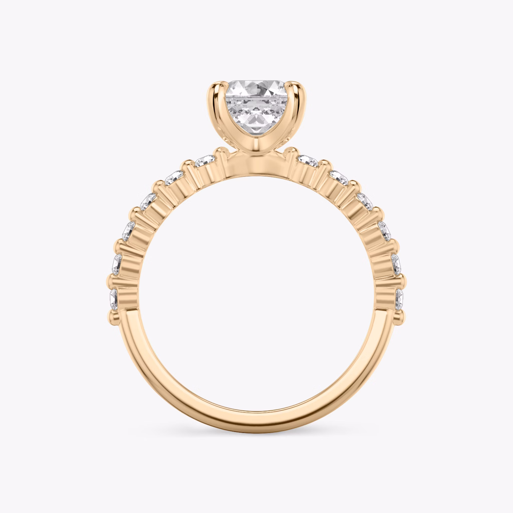 The Single Shared Prong | Asscher | 14k | Rose Gold | bandAccent: Plain | bandStoneStyle: original | diamondOrientation: vertical | caratWeight: other