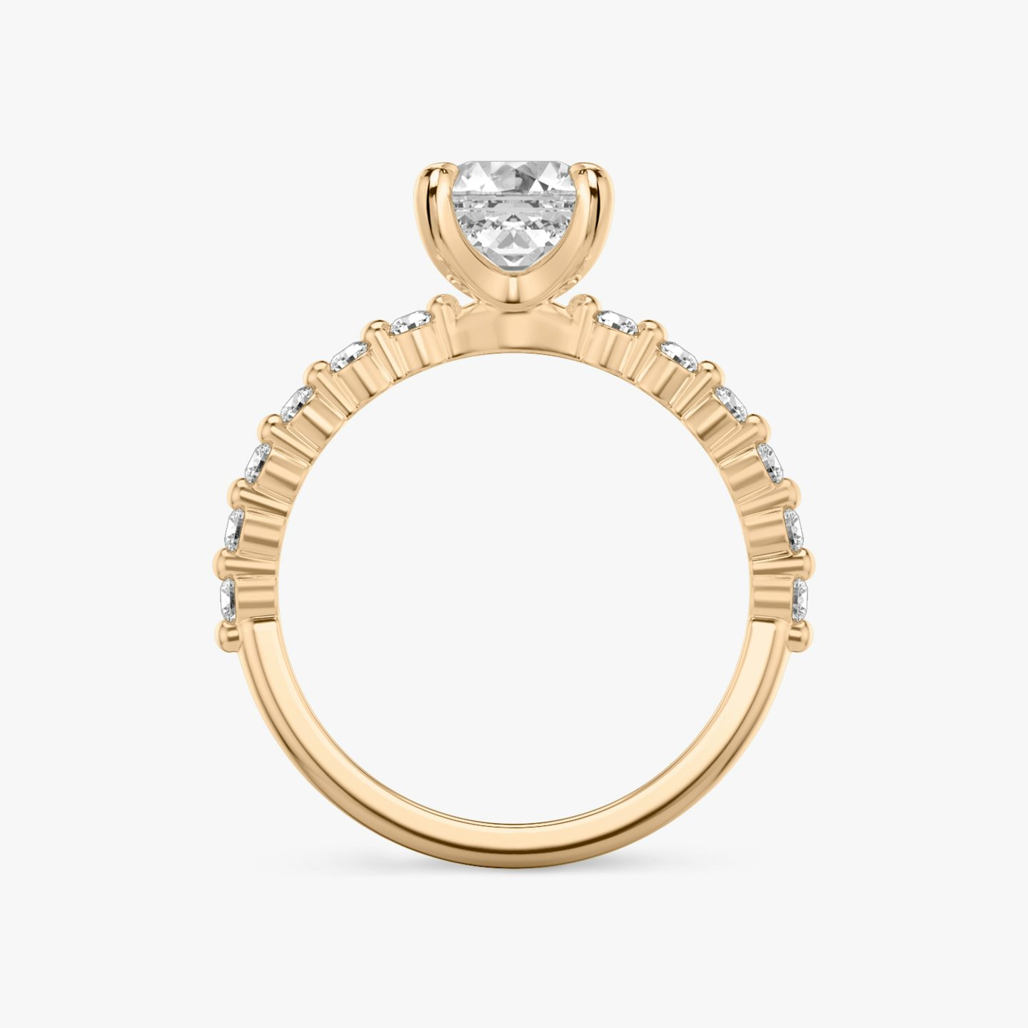 The Single Shared Prong | Asscher | 14k | Rose Gold | bandAccent: Plain | bandStoneStyle: original | diamondOrientation: vertical | caratWeight: other