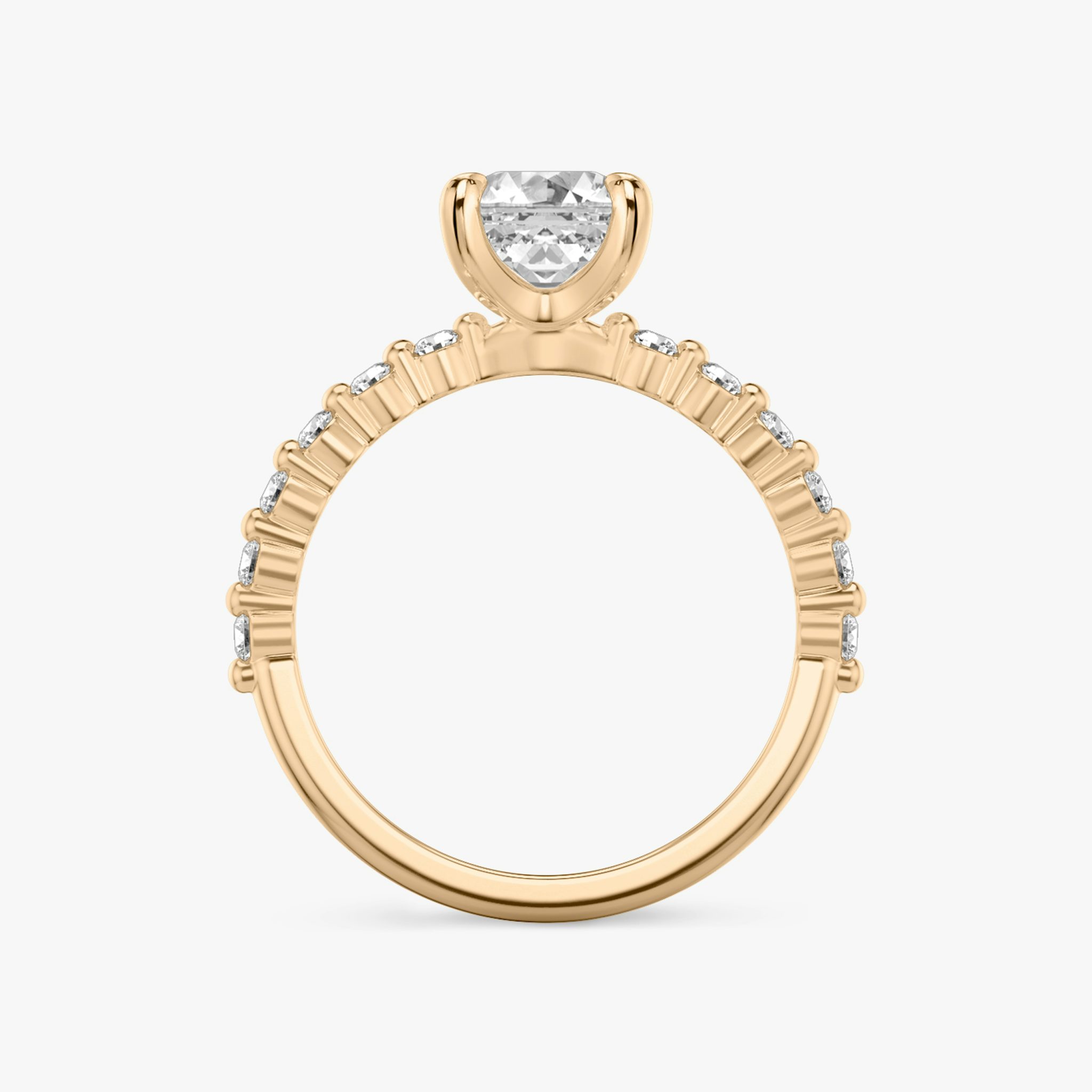 The Single Shared Prong | Asscher | 14k | Rose Gold | bandAccent: Plain | bandStoneStyle: original | diamondOrientation: vertical | caratWeight: other