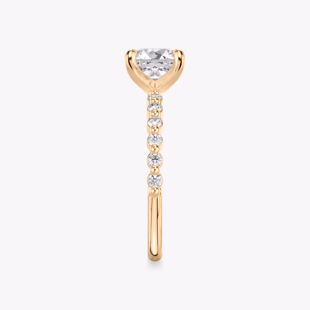 The Single Shared Prong | Asscher | 14k | Rose Gold | bandAccent: Plain | bandStoneStyle: original | diamondOrientation: vertical | caratWeight: other