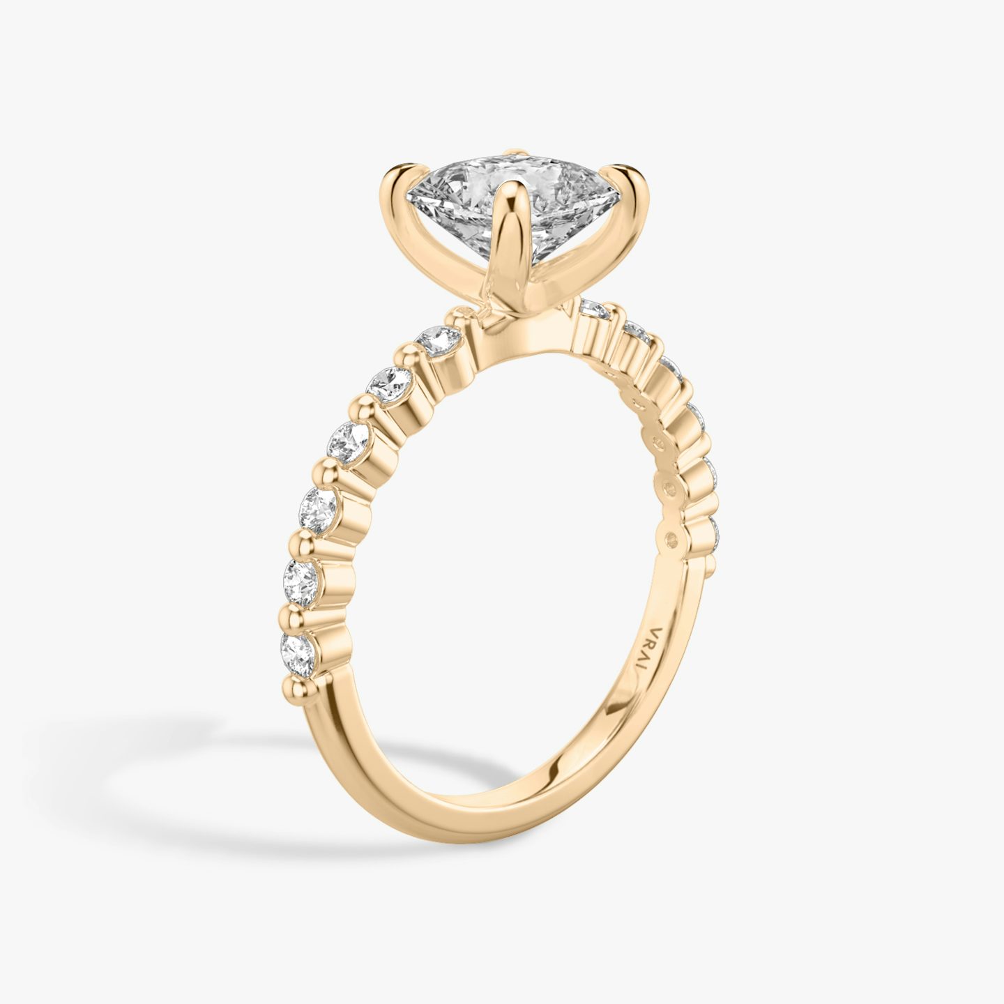 The Single Shared Prong | Asscher | 14k | Rose Gold | bandAccent: Plain | bandStoneStyle: original | diamondOrientation: vertical | caratWeight: other