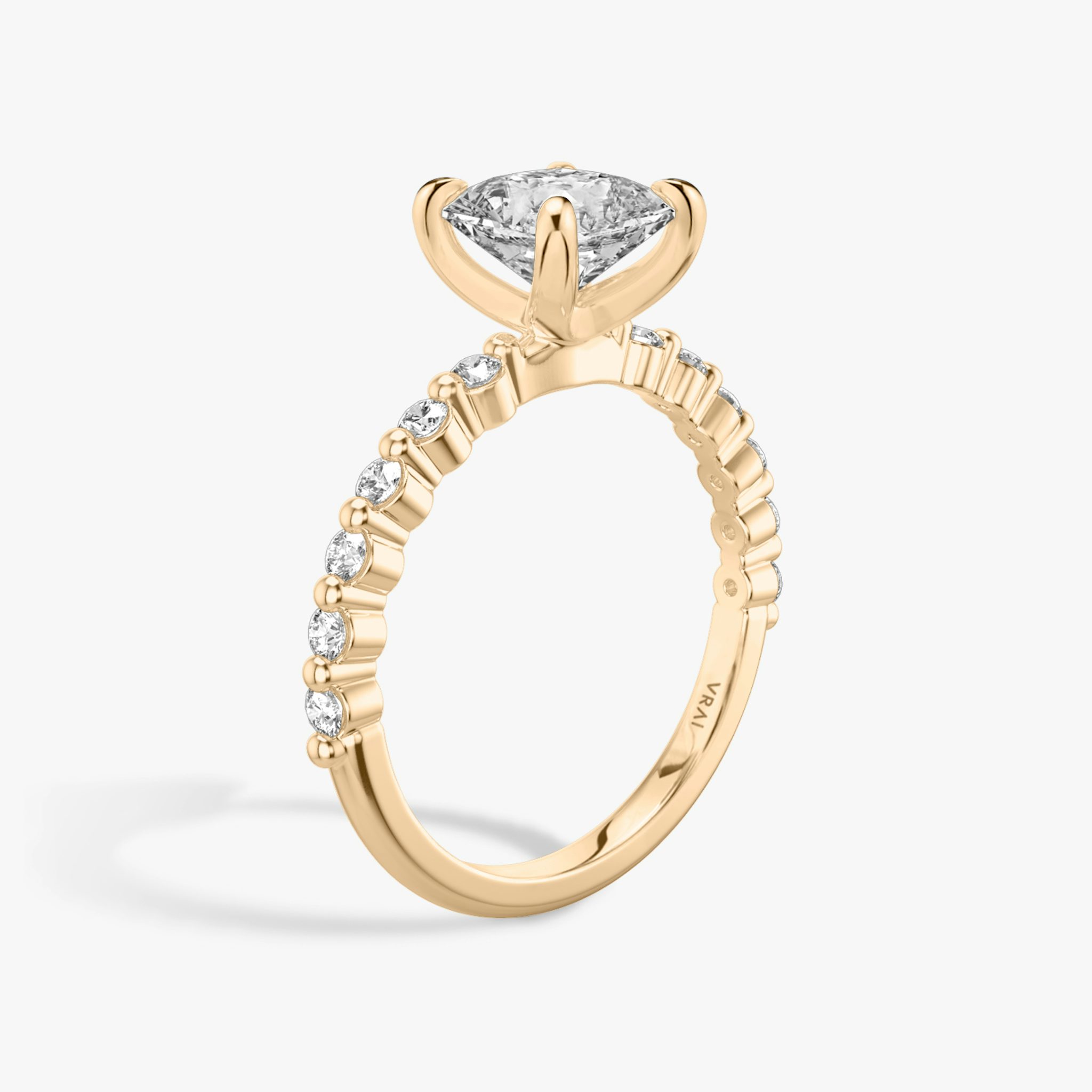 The Single Shared Prong | Asscher | 14k | Rose Gold | bandAccent: Plain | bandStoneStyle: original | diamondOrientation: vertical | caratWeight: other