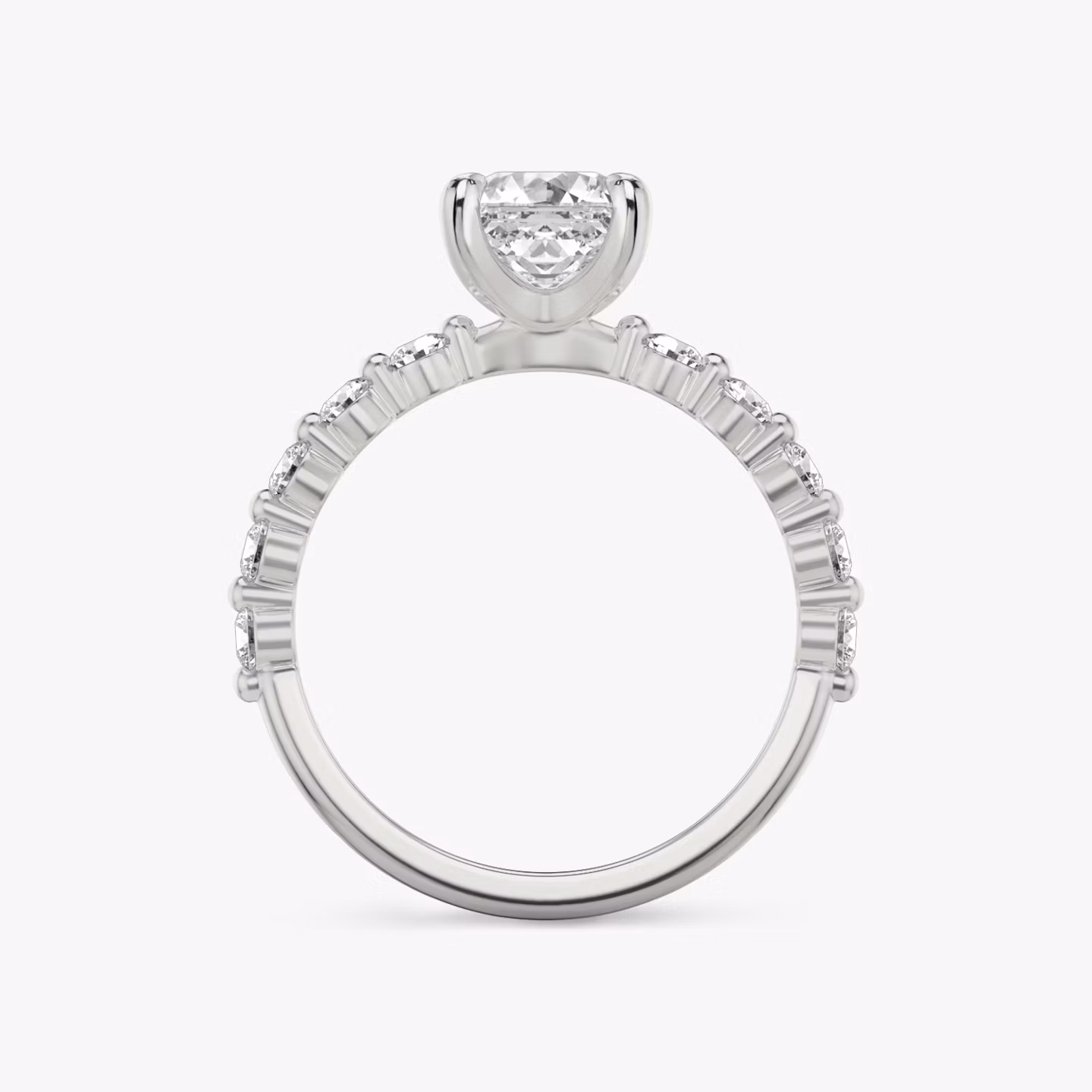 The Single Shared Prong | Asscher | 18k | White Gold | bandAccent: Plain | bandStoneStyle: large | diamondOrientation: vertical | caratWeight: other