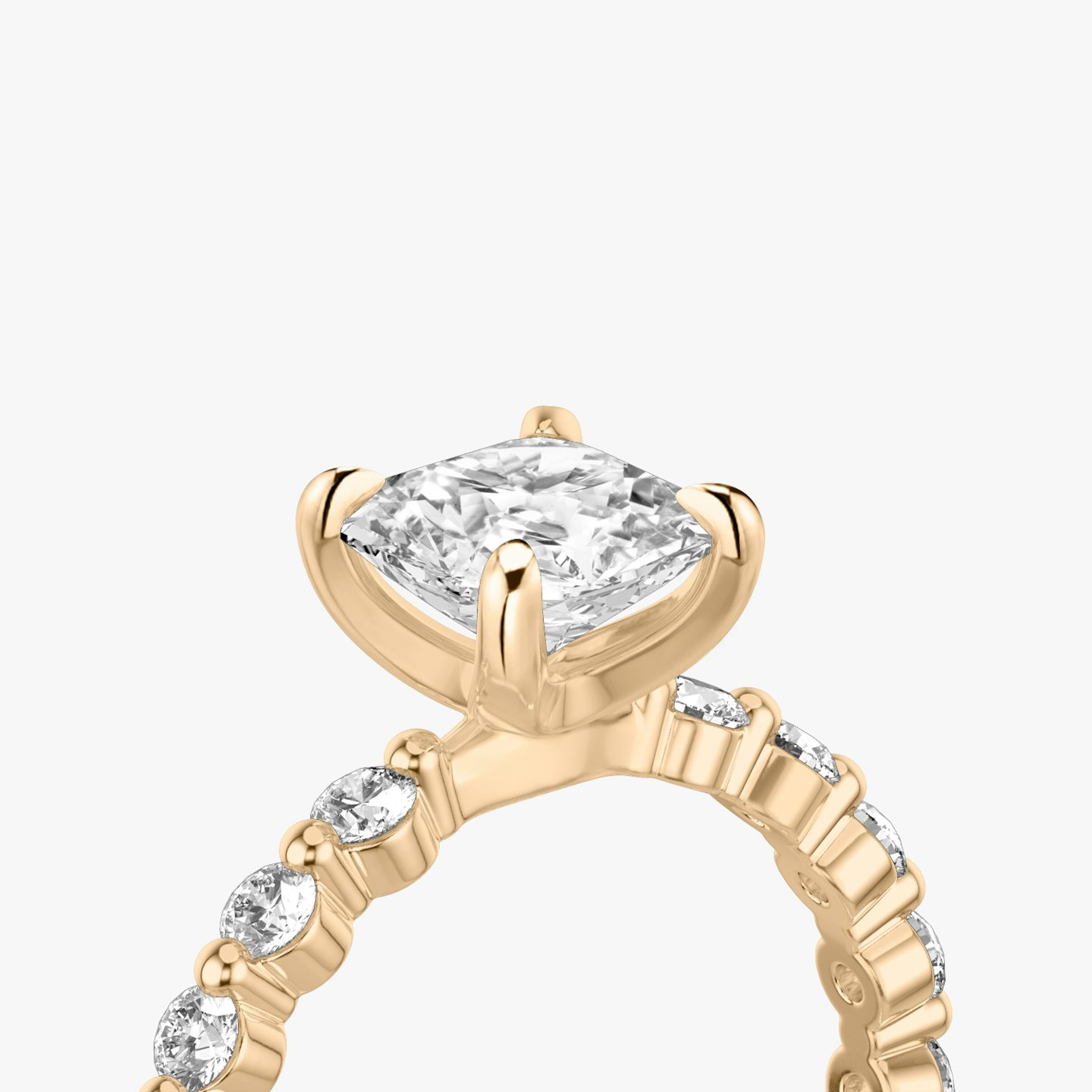 Single Shared Prong | Asscher | 14k | Roségold | bandAccent: Ohne Pavé-Besatz | bandStoneStyle: large | diamondOrientation: vertical | caratWeight: other