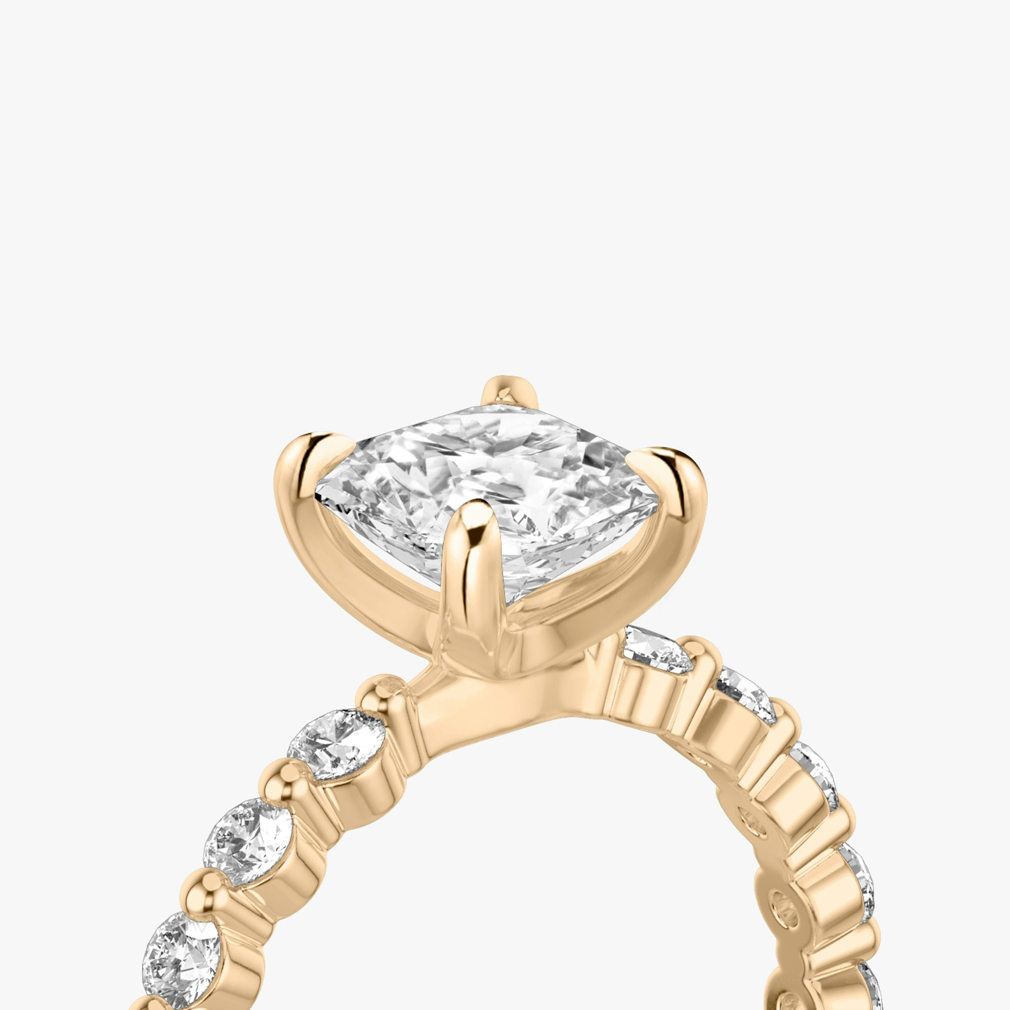The Single Shared Prong | Asscher | 14k | Rose Gold | bandAccent: Plain | bandStoneStyle: large | diamondOrientation: vertical | caratWeight: other
