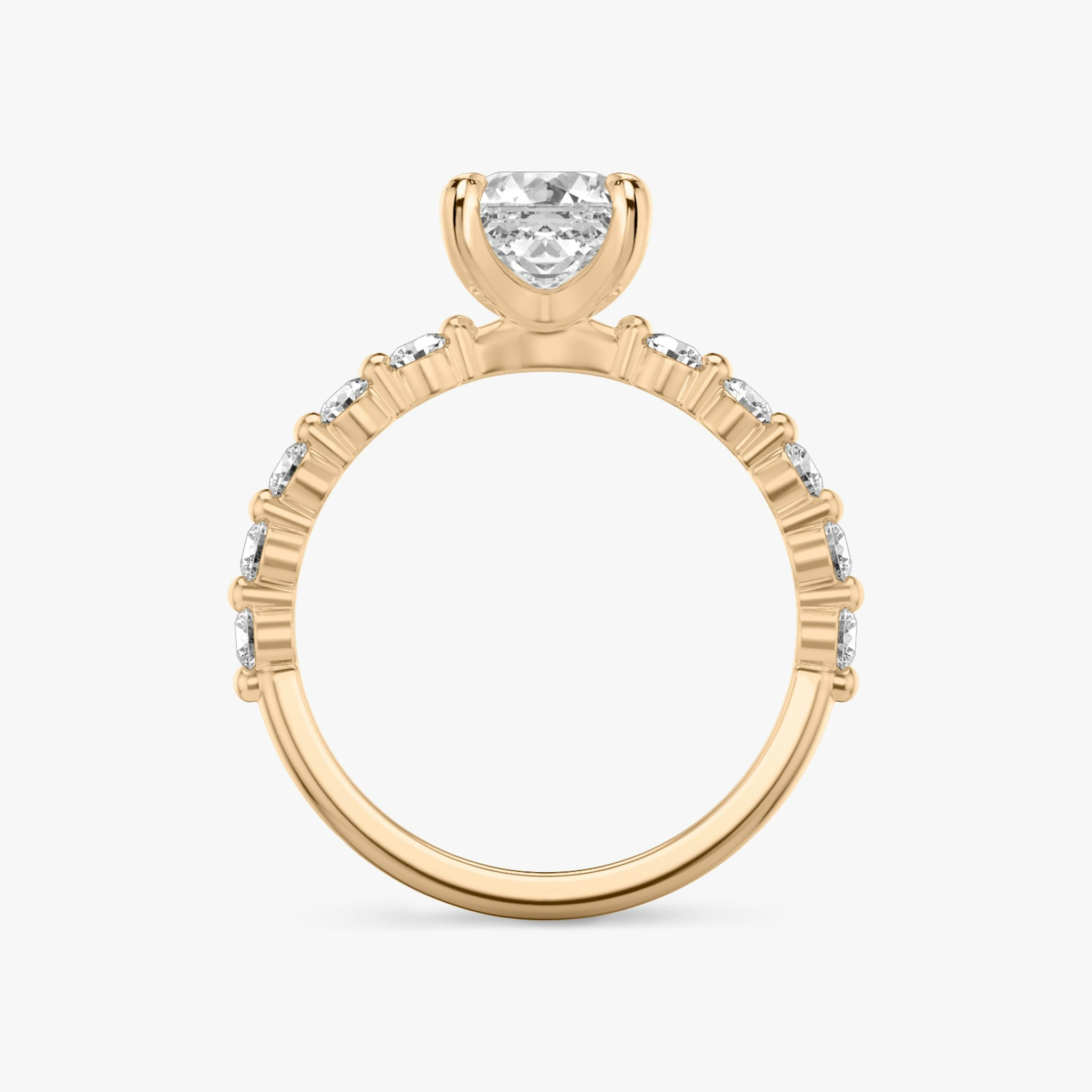 The Single Shared Prong | Asscher | 14k | Rose Gold | bandAccent: Plain | bandStoneStyle: large | diamondOrientation: vertical | caratWeight: other