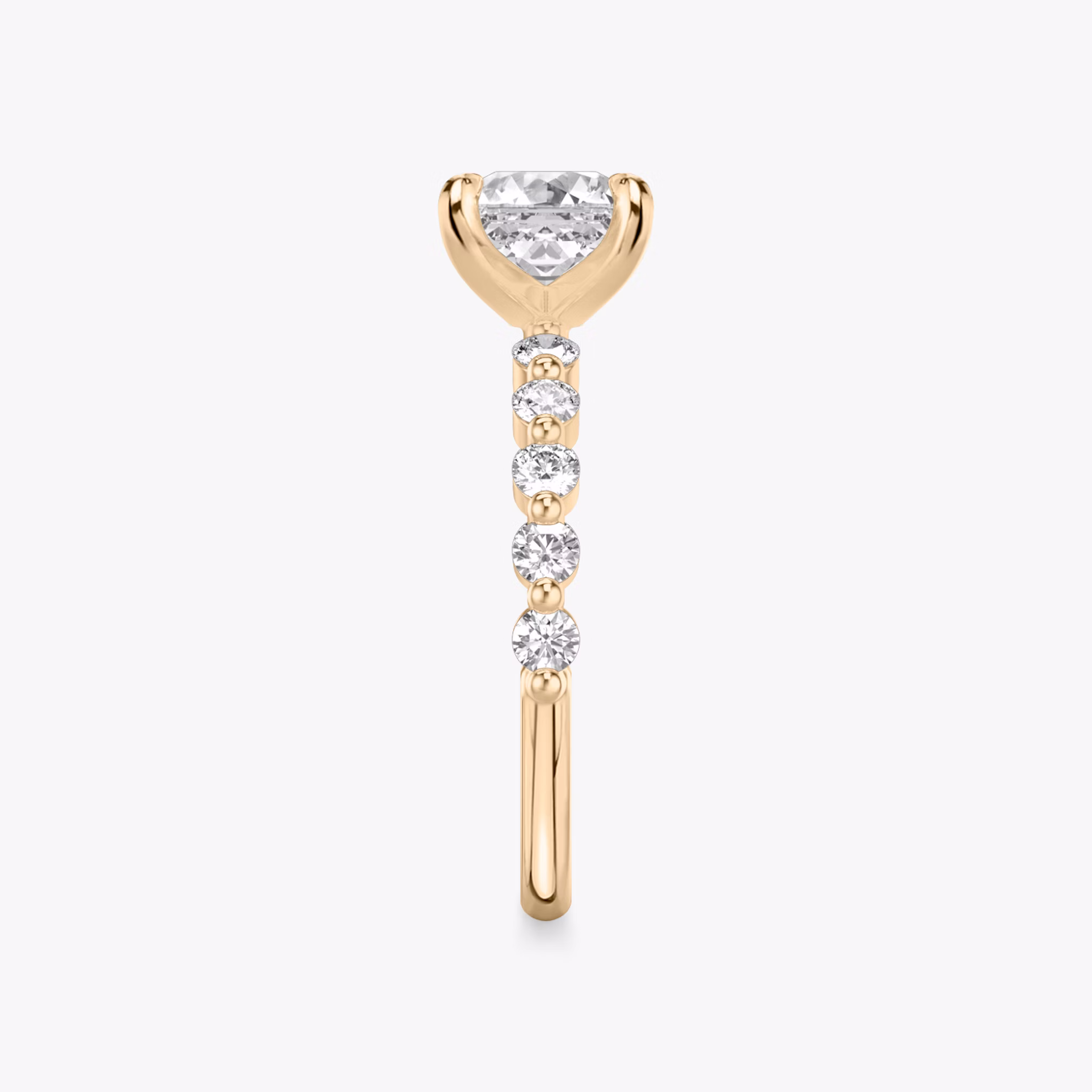 The Single Shared Prong | Asscher | 14k | Rose Gold | bandAccent: Plain | bandStoneStyle: large | diamondOrientation: vertical | caratWeight: other