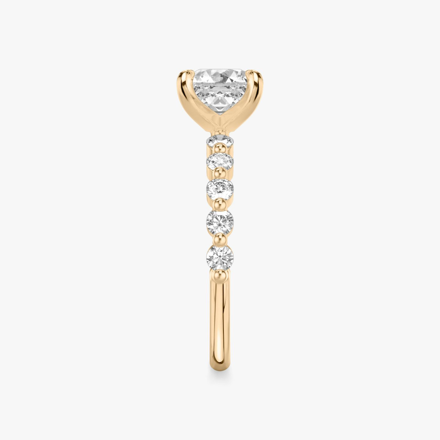 Single Shared Prong | Asscher | 14k | Roségold | bandAccent: Ohne Pavé-Besatz | bandStoneStyle: large | diamondOrientation: vertical | caratWeight: other