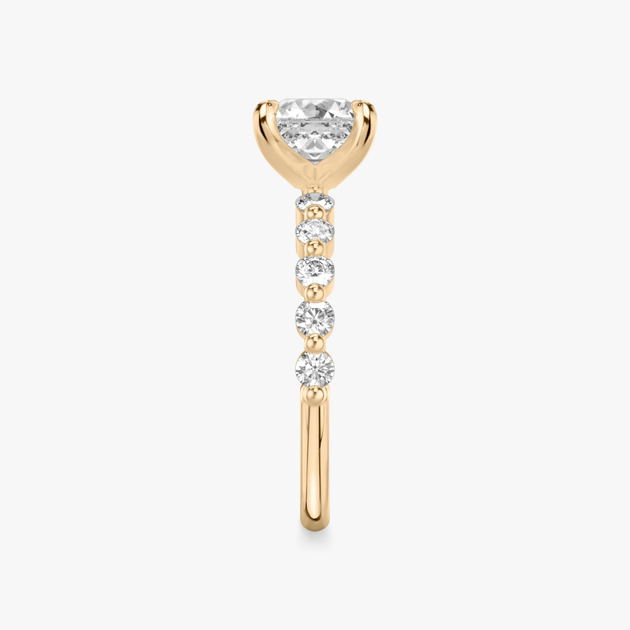 The Single Shared Prong | Asscher | 14k | Rose Gold | bandAccent: Plain | bandStoneStyle: large | diamondOrientation: vertical | caratWeight: other