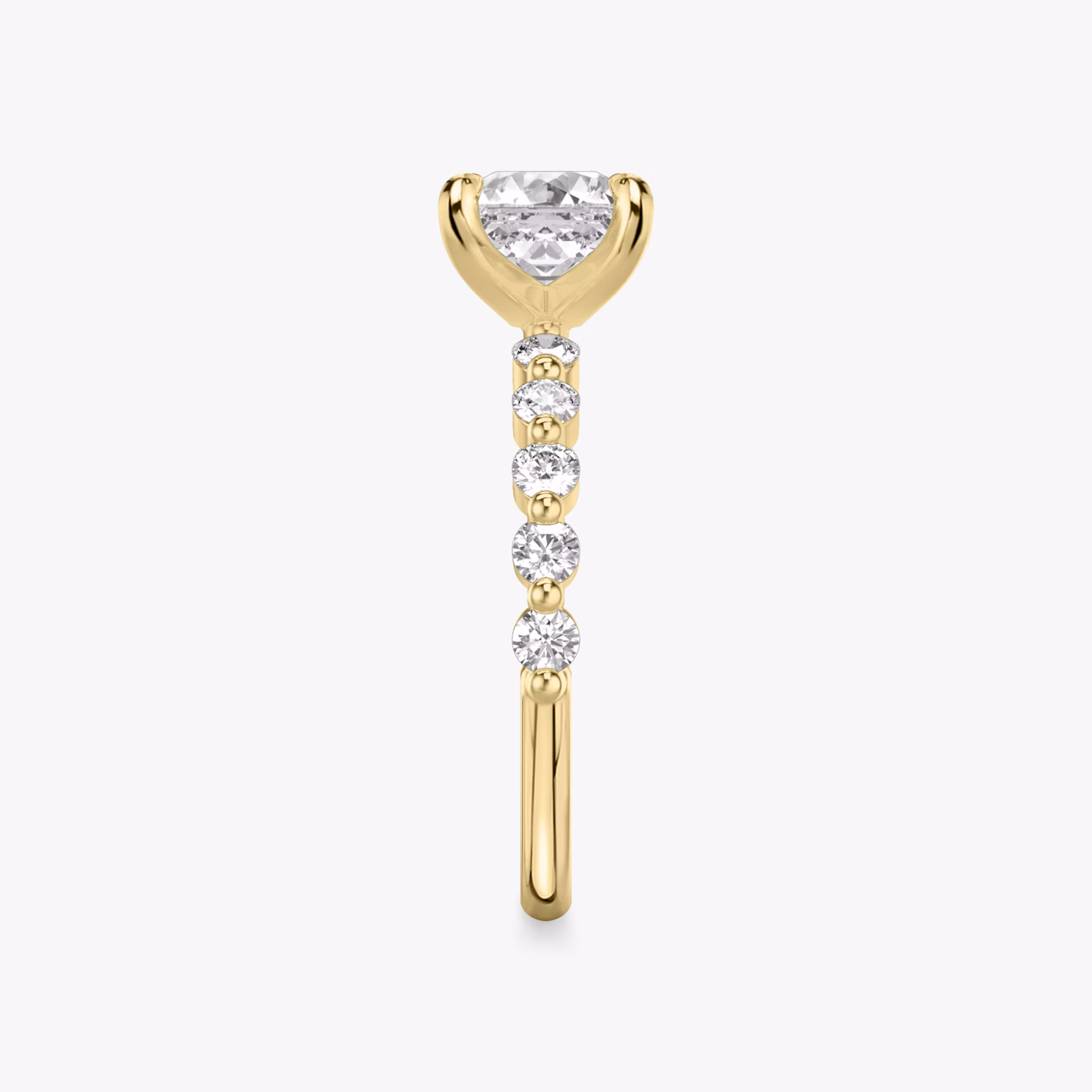 The Single Shared Prong | Asscher | 18k | Yellow Gold | bandAccent: Plain | bandStoneStyle: large | diamondOrientation: vertical | caratWeight: other