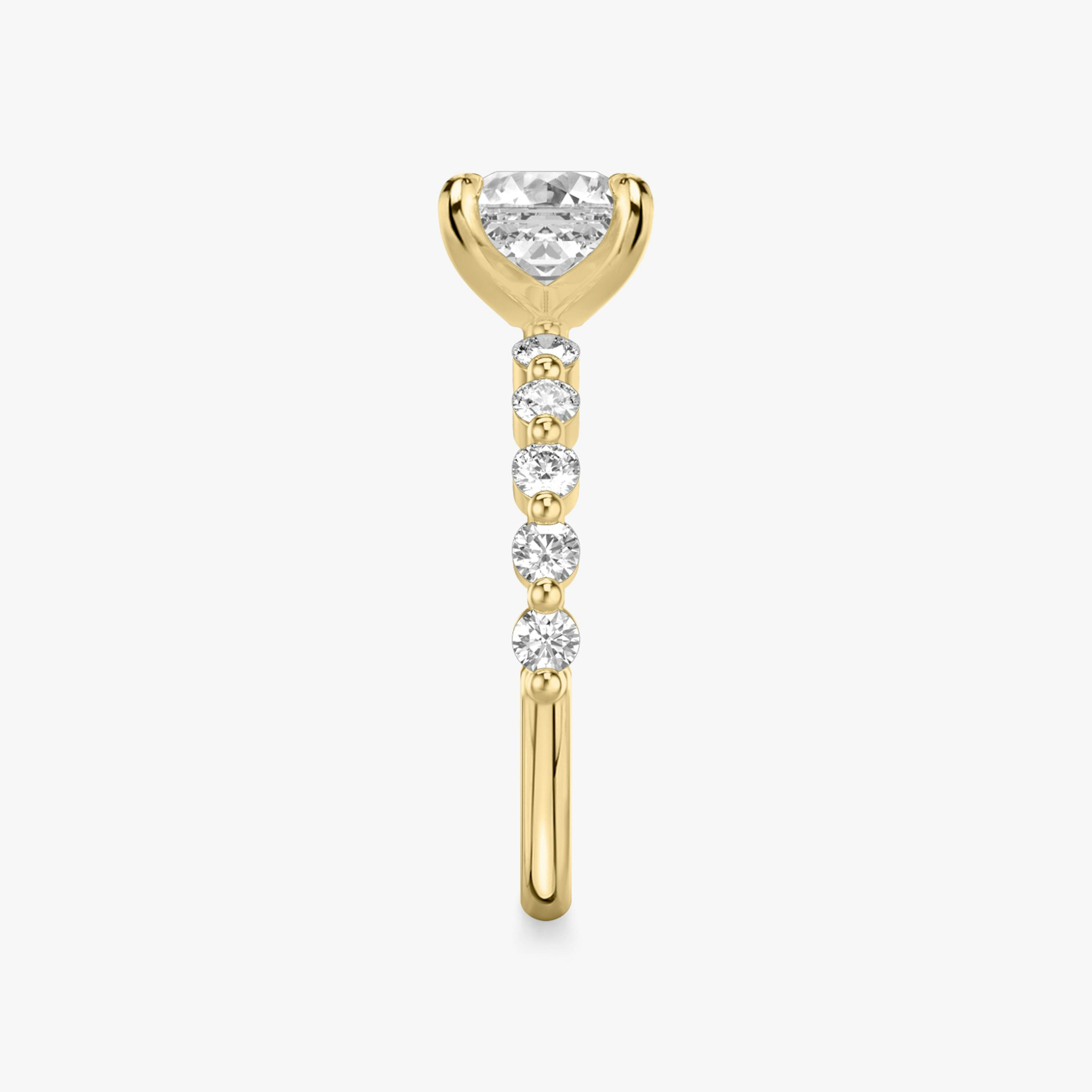 The Single Shared Prong | Asscher | 18k | Yellow Gold | bandAccent: Plain | bandStoneStyle: large | diamondOrientation: vertical | caratWeight: other