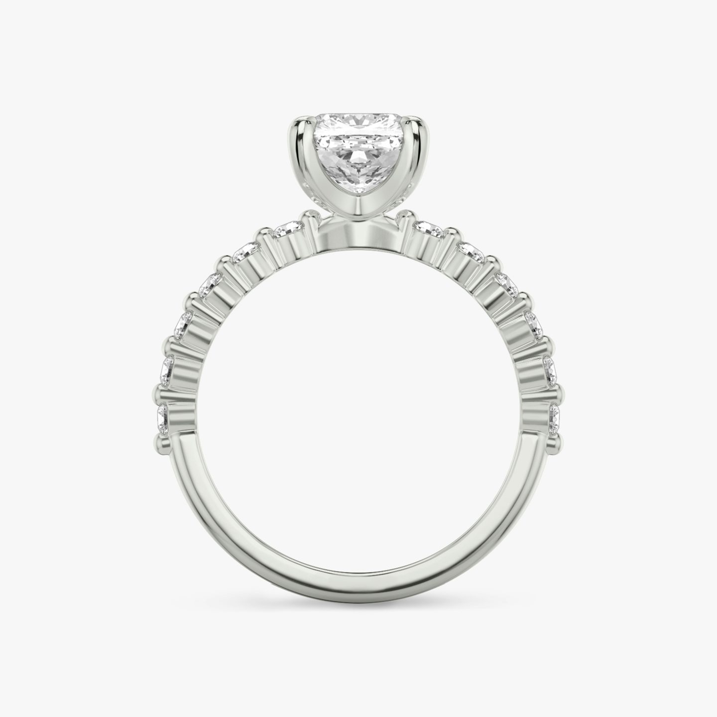 The Single Shared Prong | Cushion | Platinum | bandAccent: Plain | bandStoneStyle: original | diamondOrientation: vertical | caratWeight: other