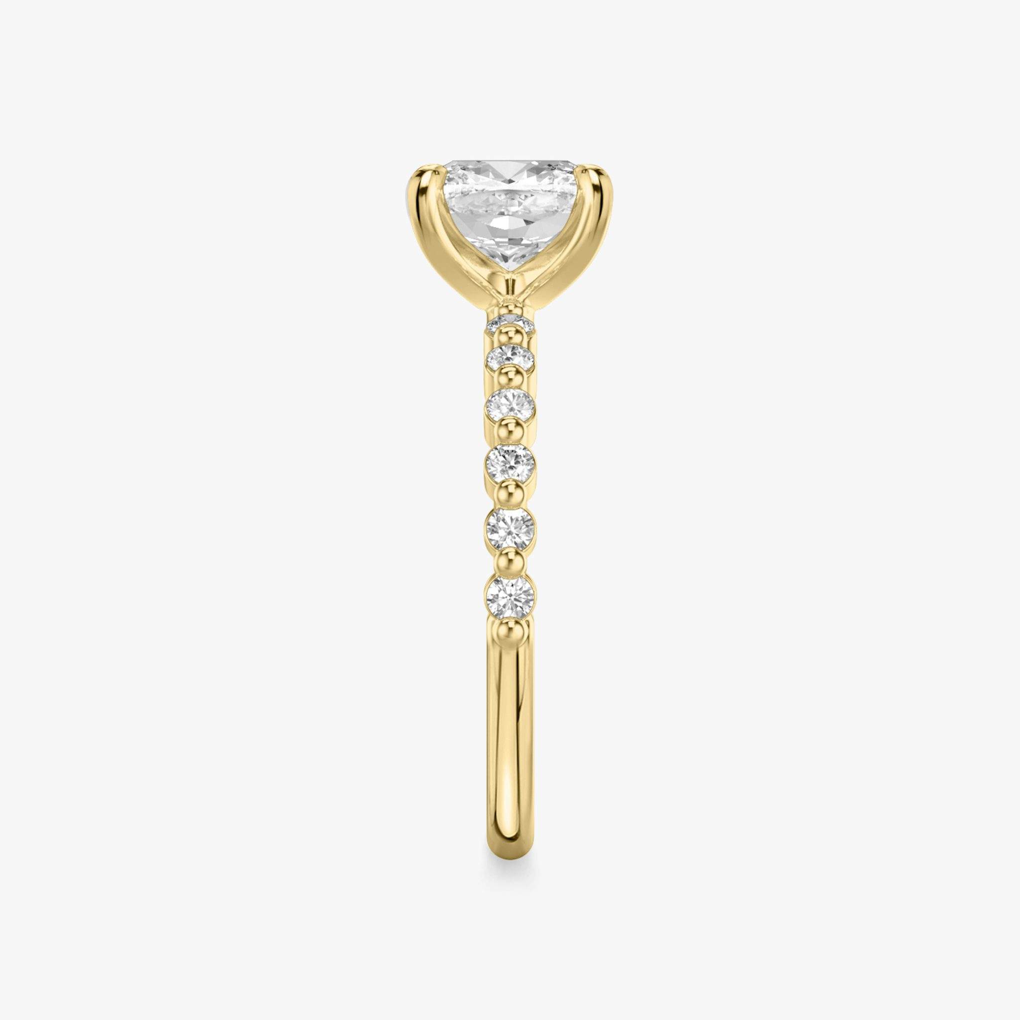 The Single Shared Prong | Cushion | 18k | Yellow Gold | bandAccent: Plain | bandStoneStyle: original | diamondOrientation: vertical | caratWeight: other