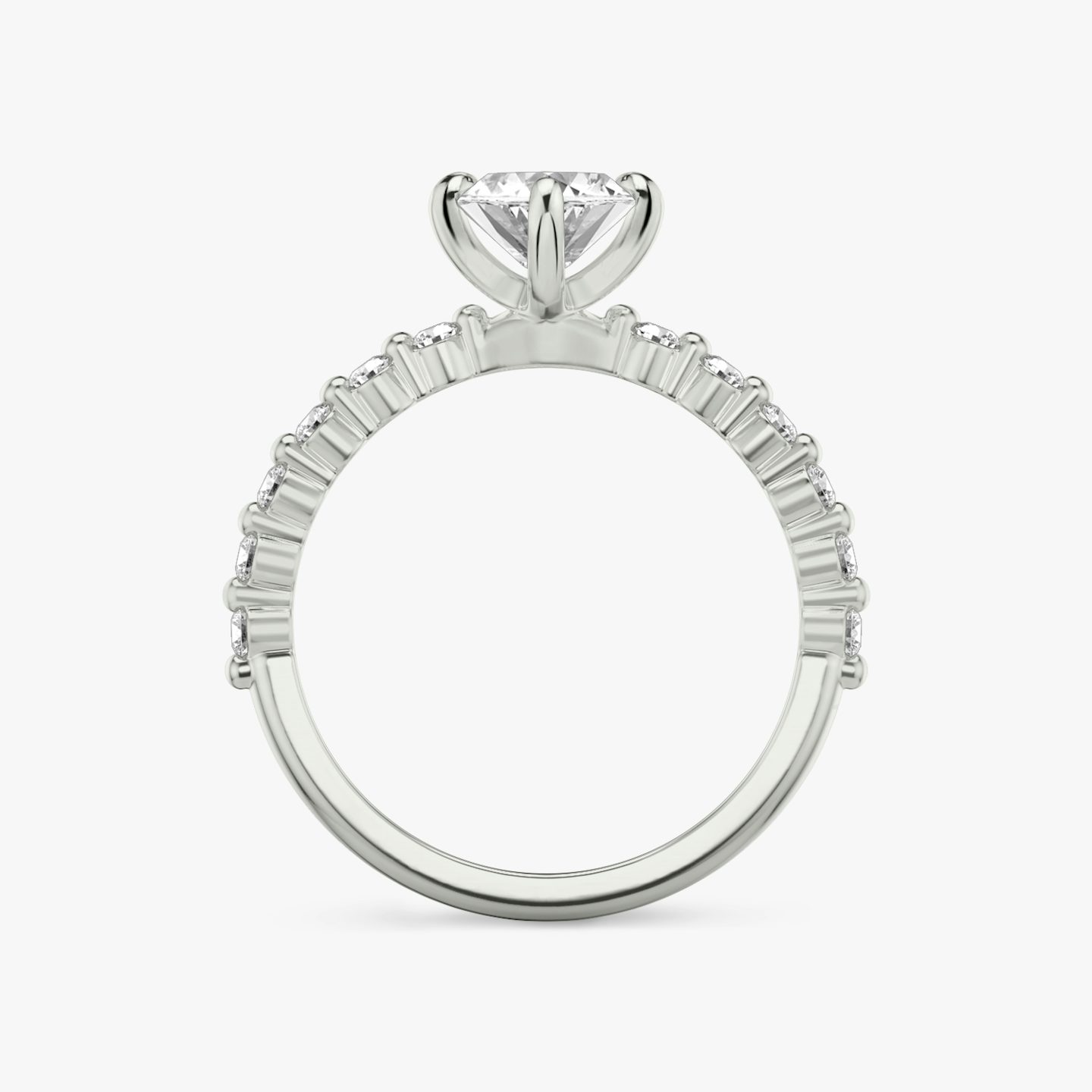Anillo de compromiso Single Shared Prong | Marquise | 18k | Oro blanco | bandAccent: Simple | bandStoneStyle: original | diamondOrientation: vertical | caratWeight: other