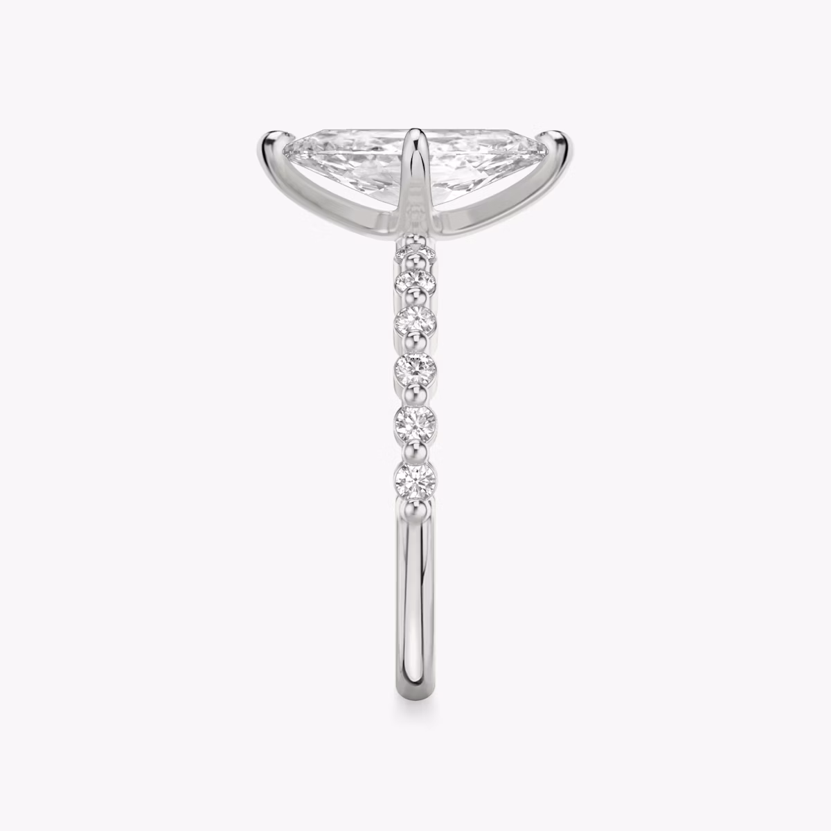 The Single Shared Prong | Marquise | 18k | White Gold | bandAccent: Plain | bandStoneStyle: original | diamondOrientation: vertical | caratWeight: other