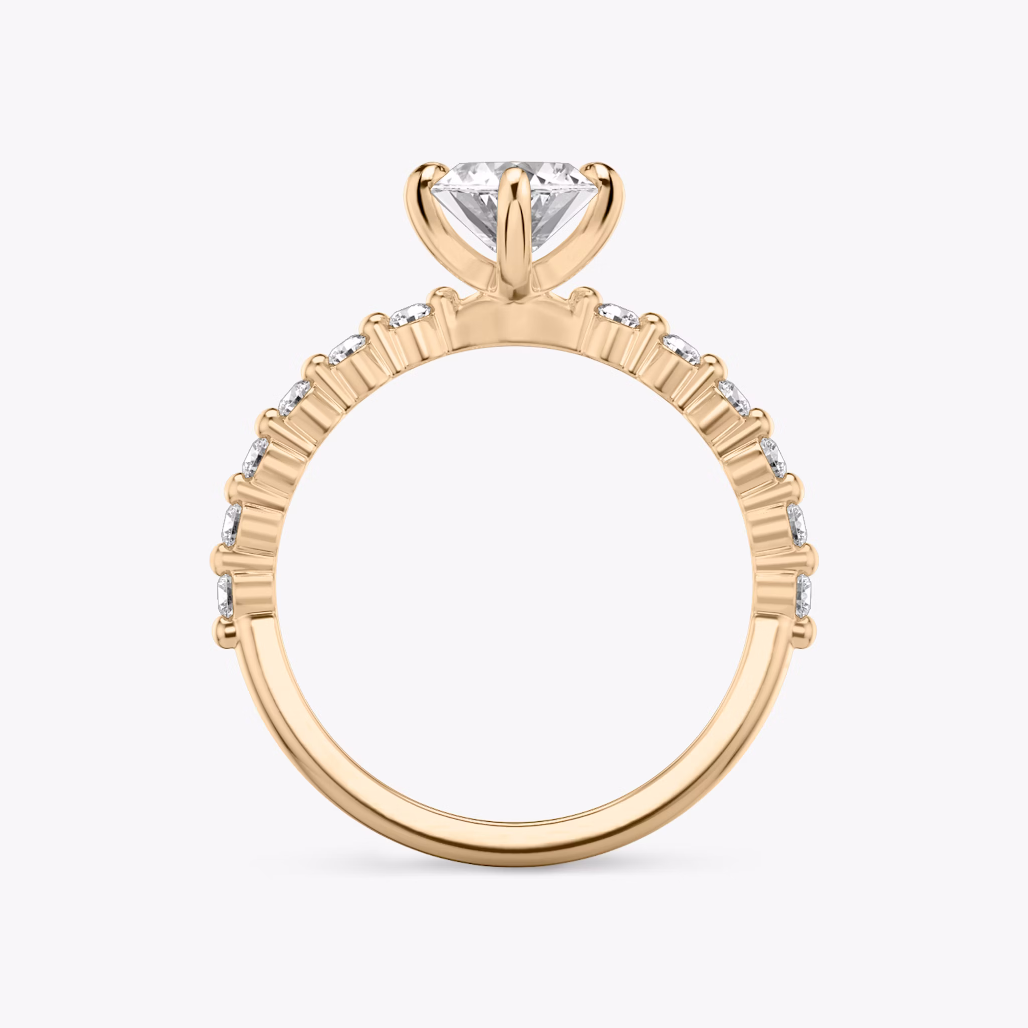 The Single Shared Prong | Marquise | 14k | Rose Gold | bandAccent: Plain | bandStoneStyle: original | diamondOrientation: vertical | caratWeight: other