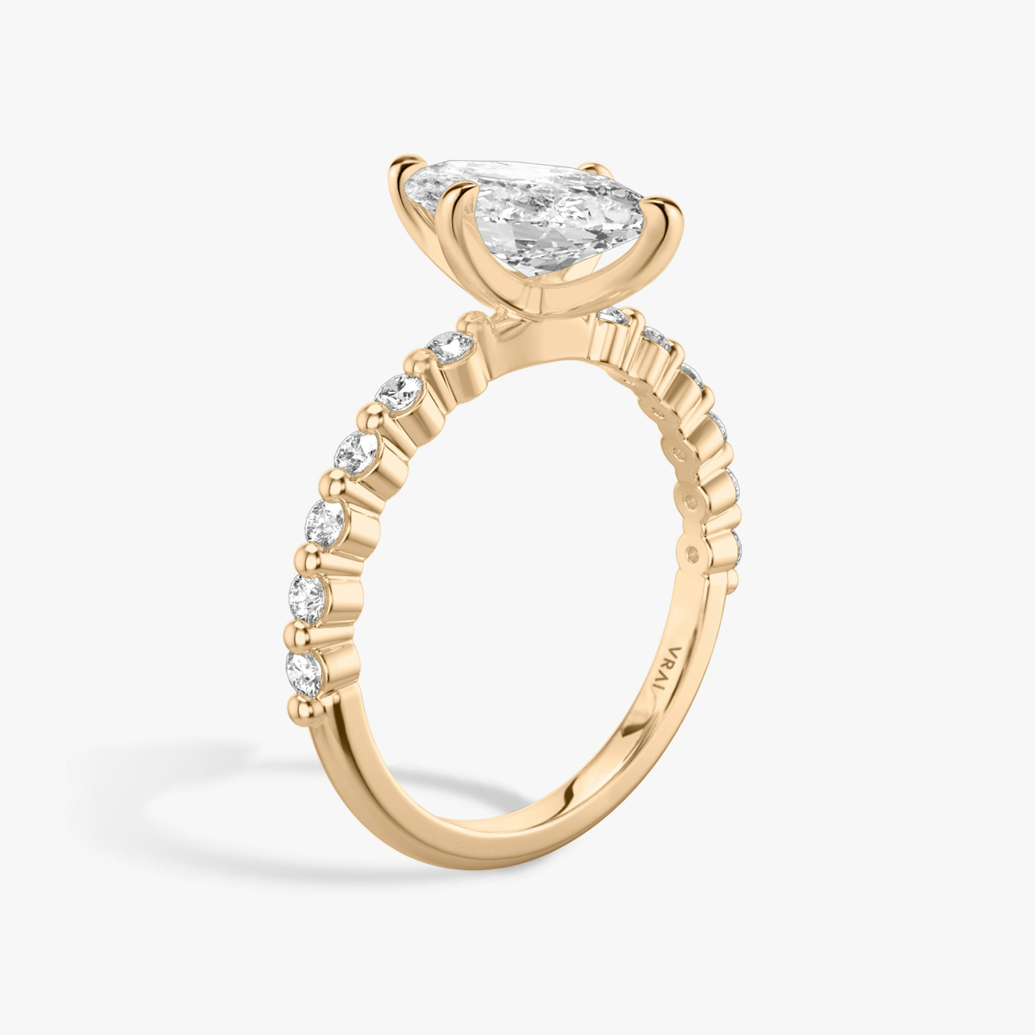 The Single Shared Prong | Marquise | 14k | Rose Gold | bandAccent: Plain | bandStoneStyle: original | diamondOrientation: vertical | caratWeight: other