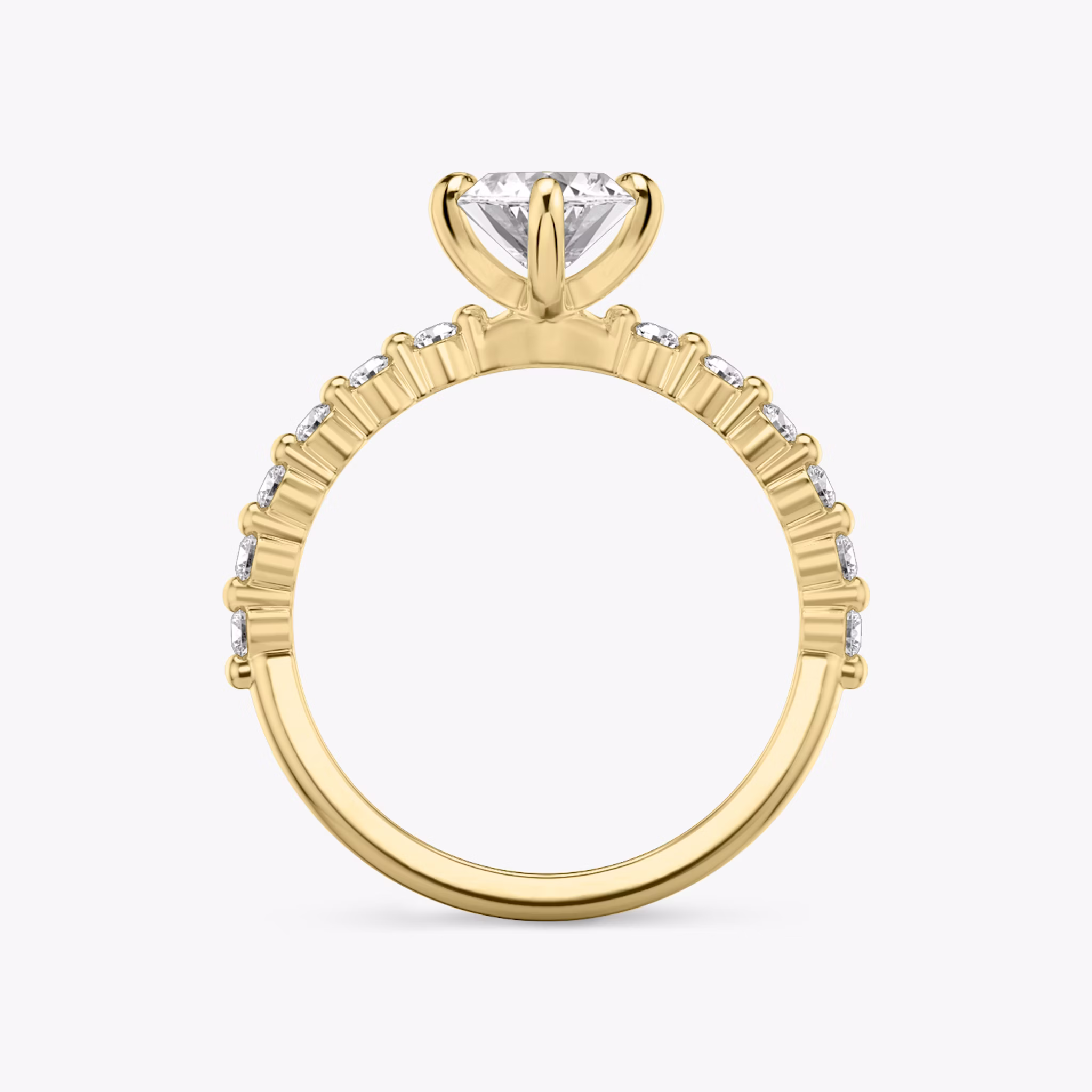 The Single Shared Prong | Marquise | 18k | Yellow Gold | bandAccent: Plain | bandStoneStyle: original | diamondOrientation: vertical | caratWeight: other
